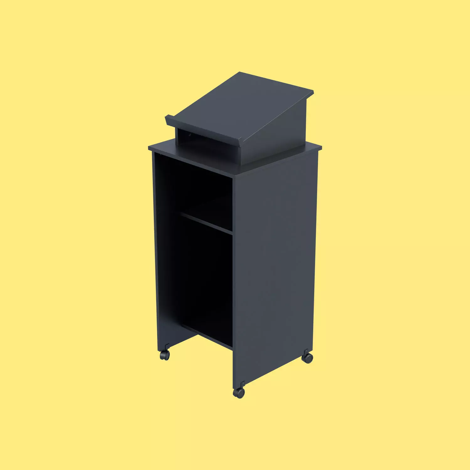 Black Pulpit With Wheels  Low-poly 3D model_0