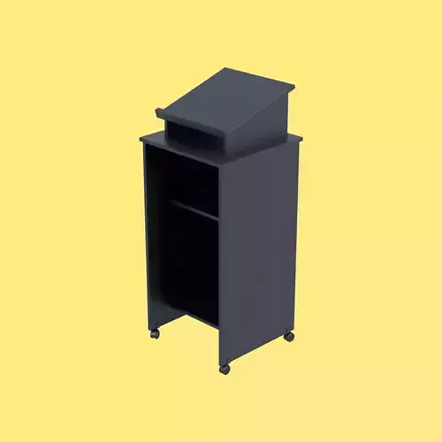 Black Pulpit With Wheels  Low-poly 3D model