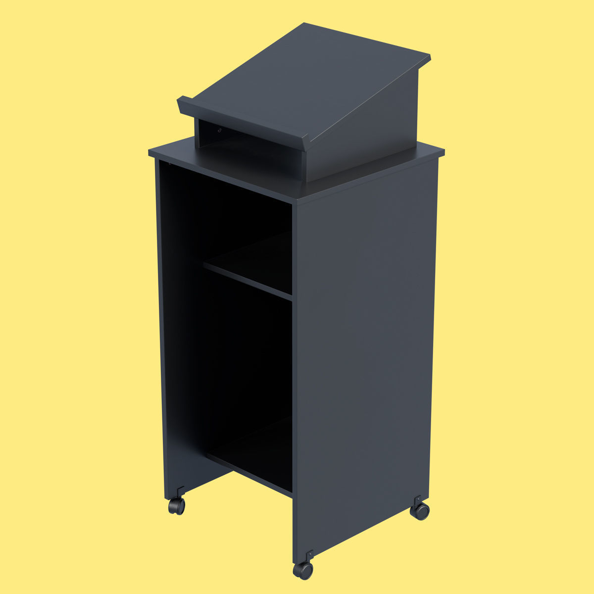 Black Pulpit With Wheels  Low-poly 3D model_9