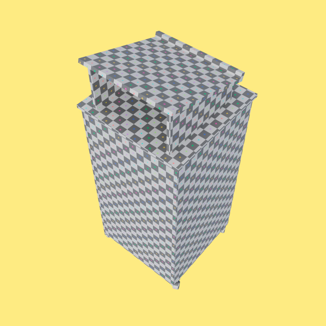 Black Pulpit With Wheels  Low-poly 3D model_28