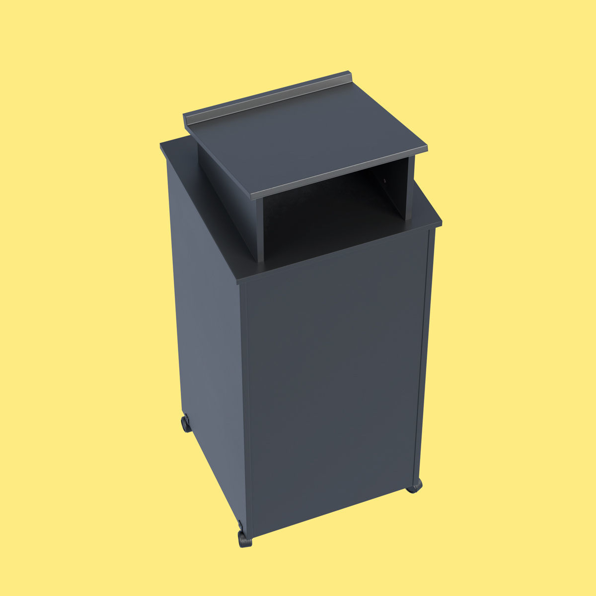 Black Pulpit With Wheels  Low-poly 3D model_6