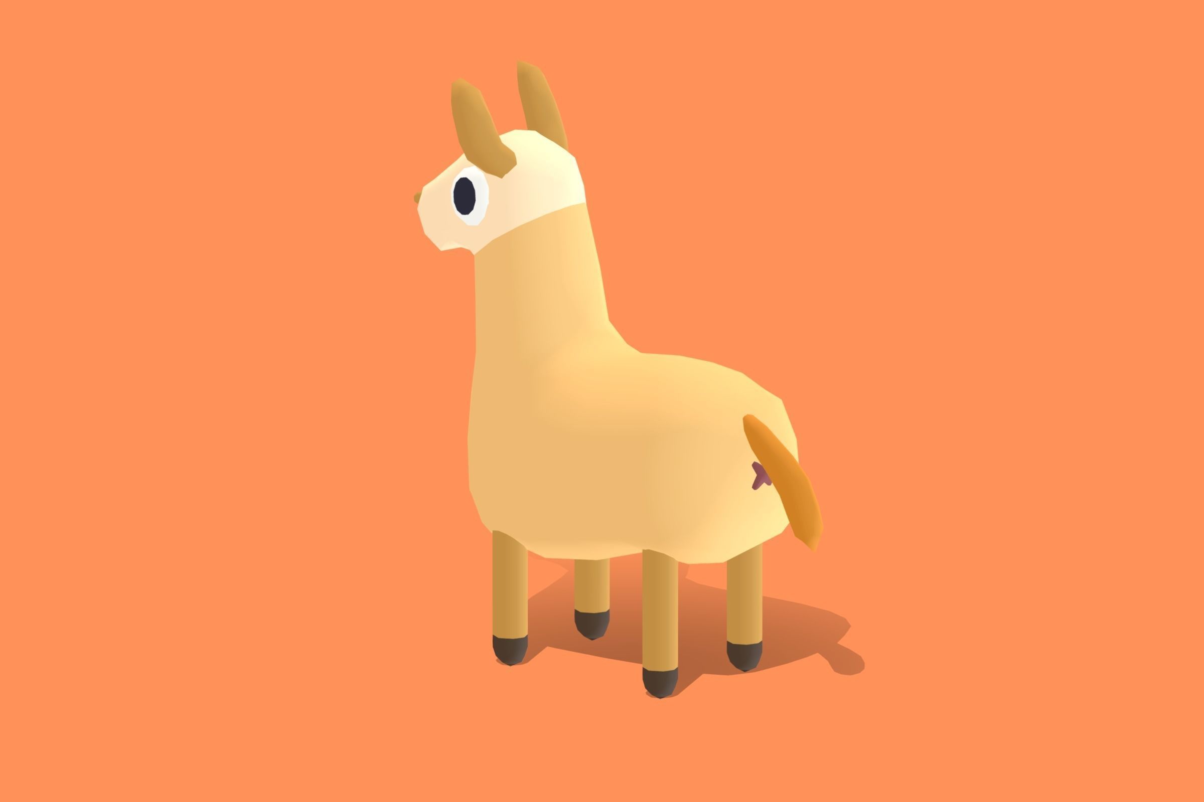 Llama - Quirky Series Low-poly 3D model_1
