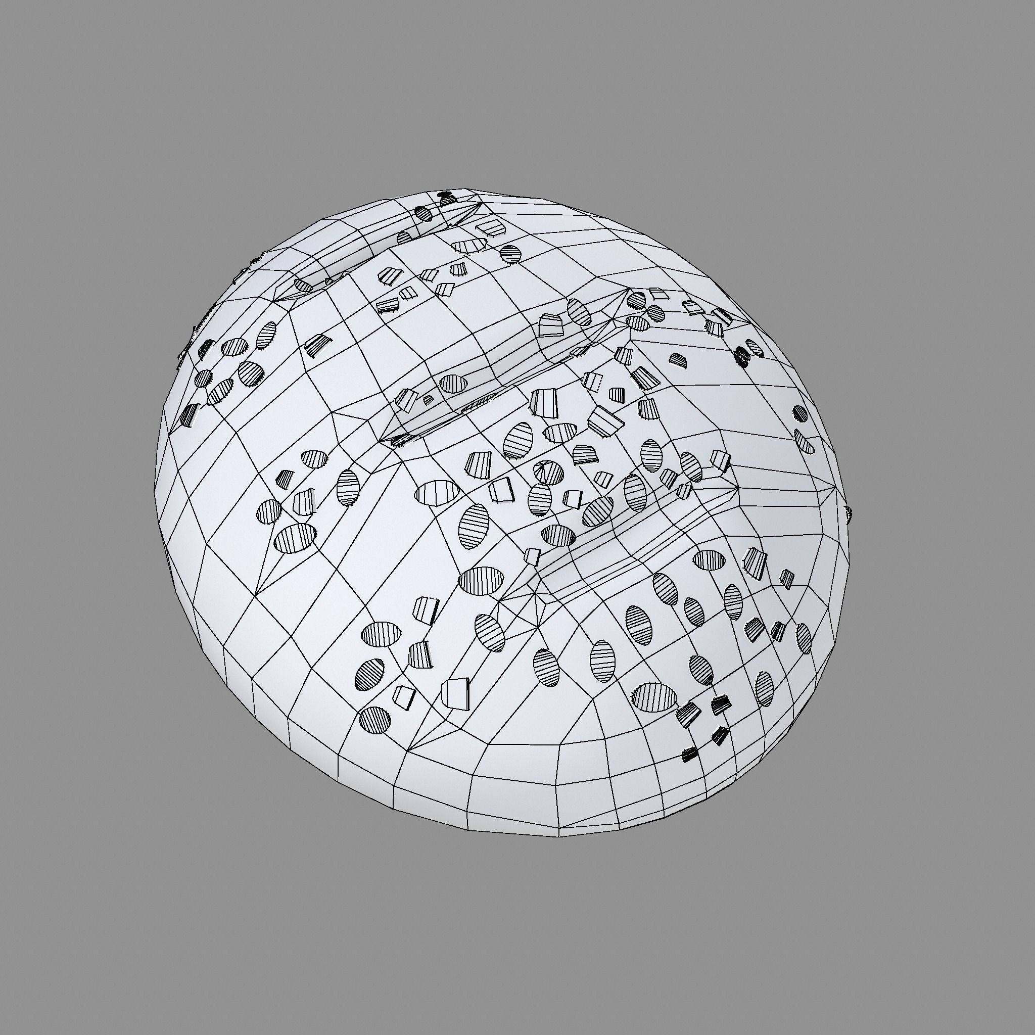 Medieval Style Oat Covered Stone Baked Bread Low-poly 3D model_33