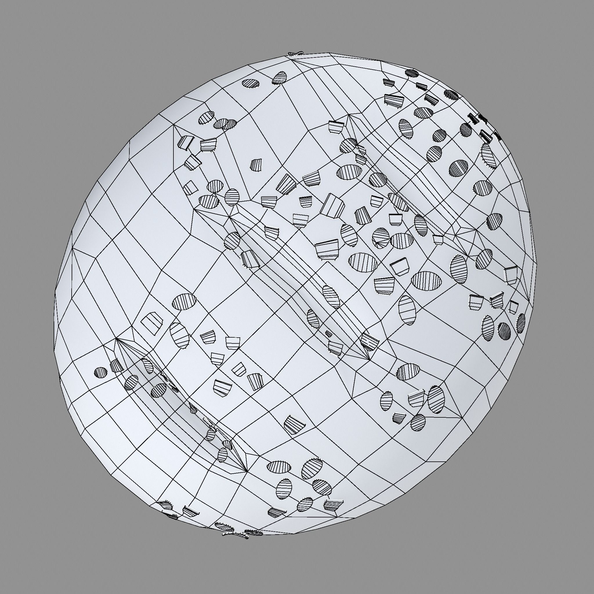 Medieval Style Oat Covered Stone Baked Bread Low-poly 3D model_24