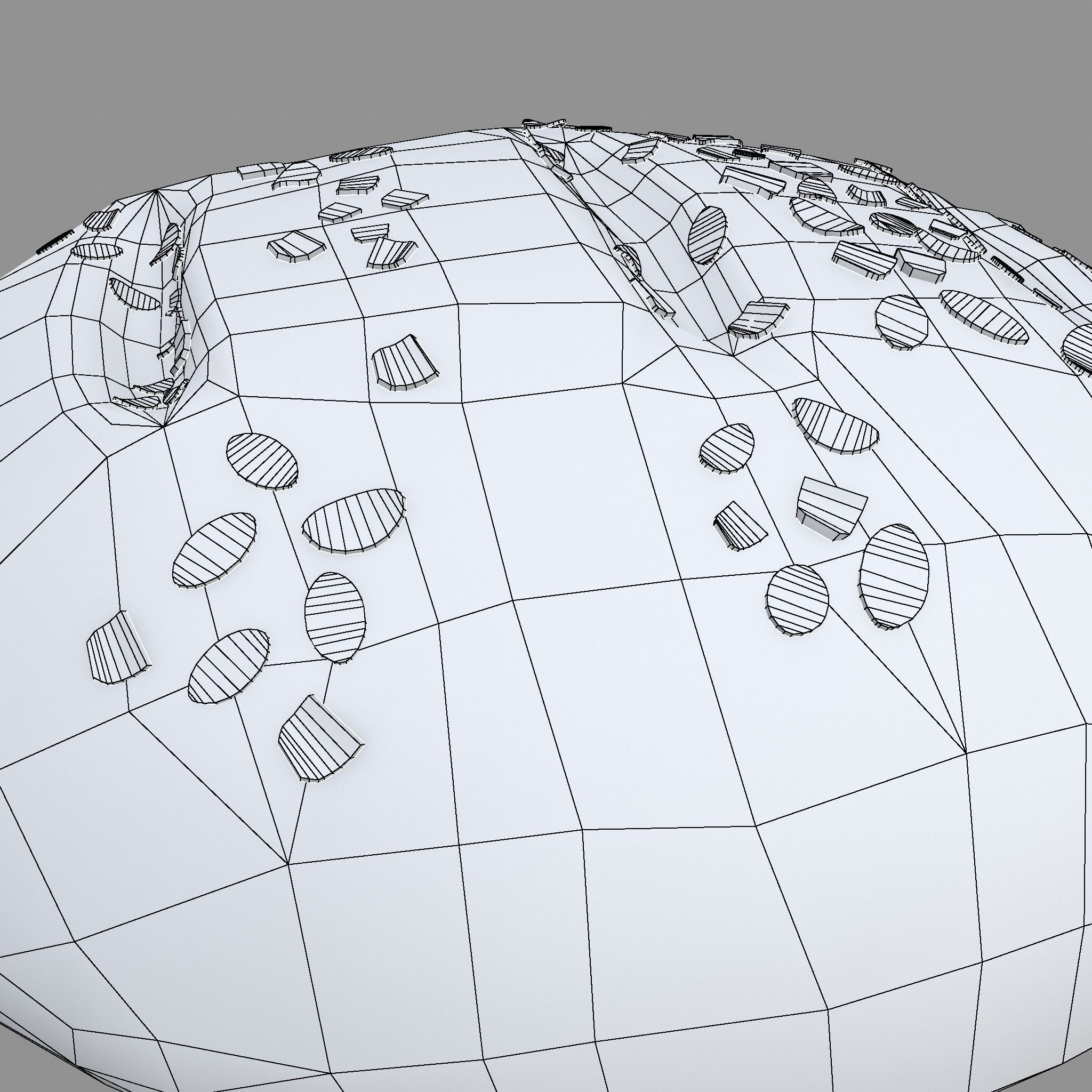 Medieval Style Oat Covered Stone Baked Bread Low-poly 3D model_37