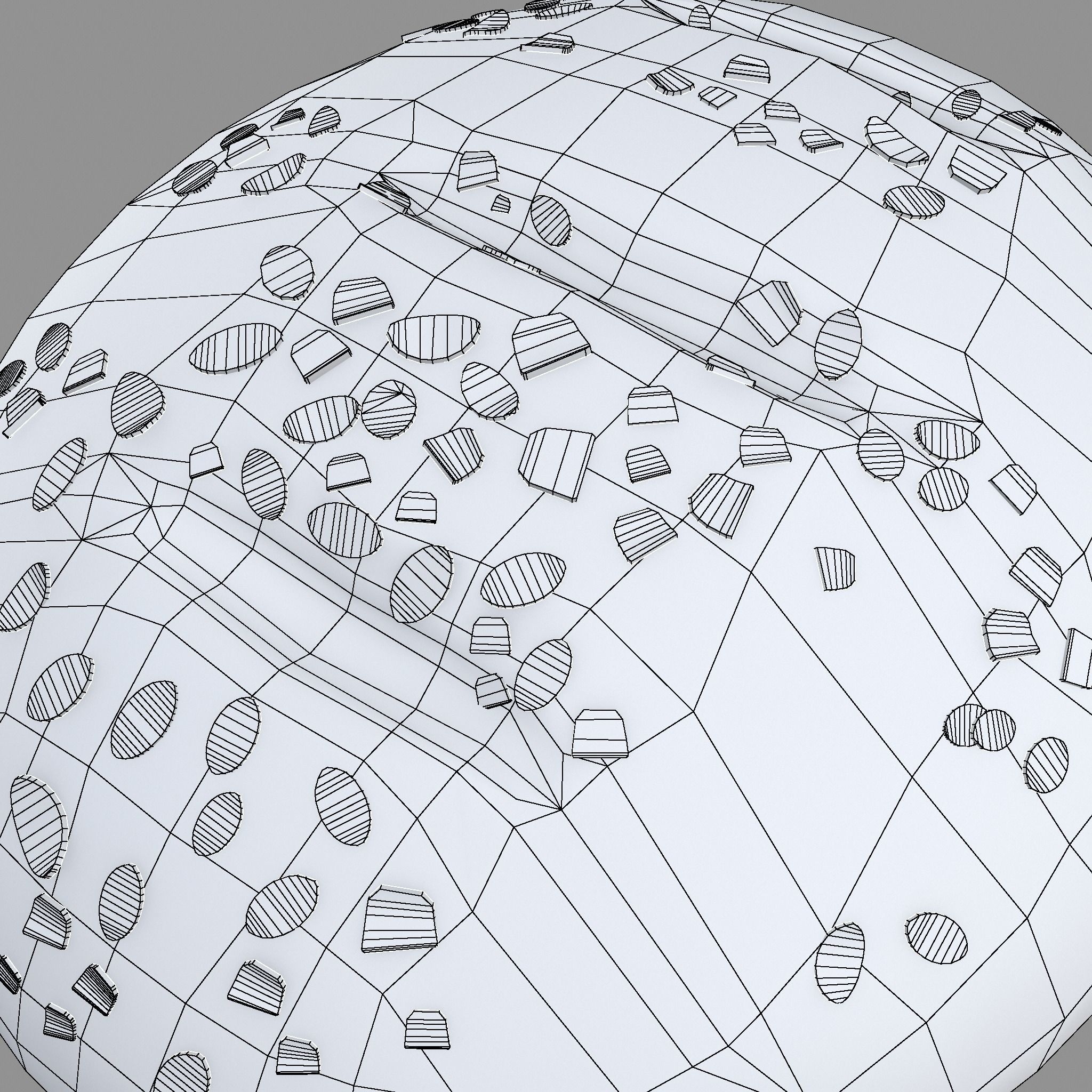 Medieval Style Oat Covered Stone Baked Bread Low-poly 3D model_30