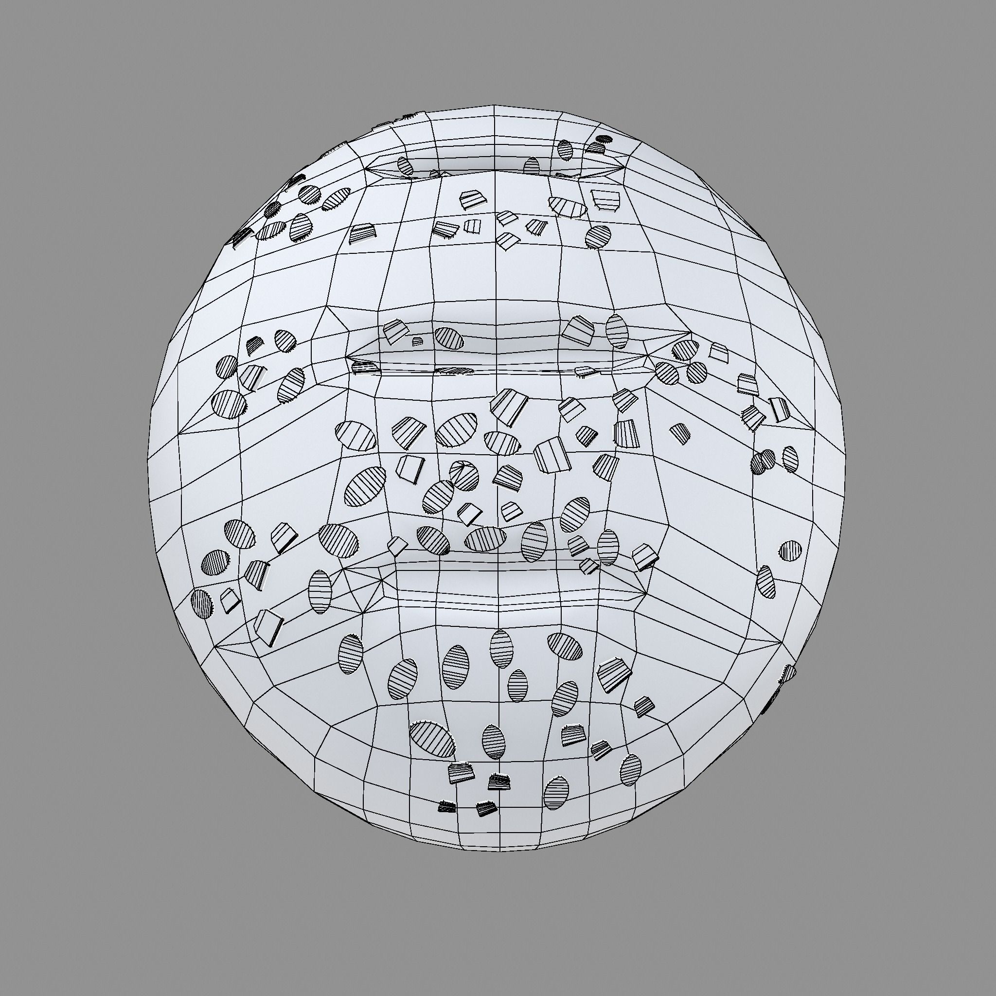 Medieval Style Oat Covered Stone Baked Bread Low-poly 3D model_21