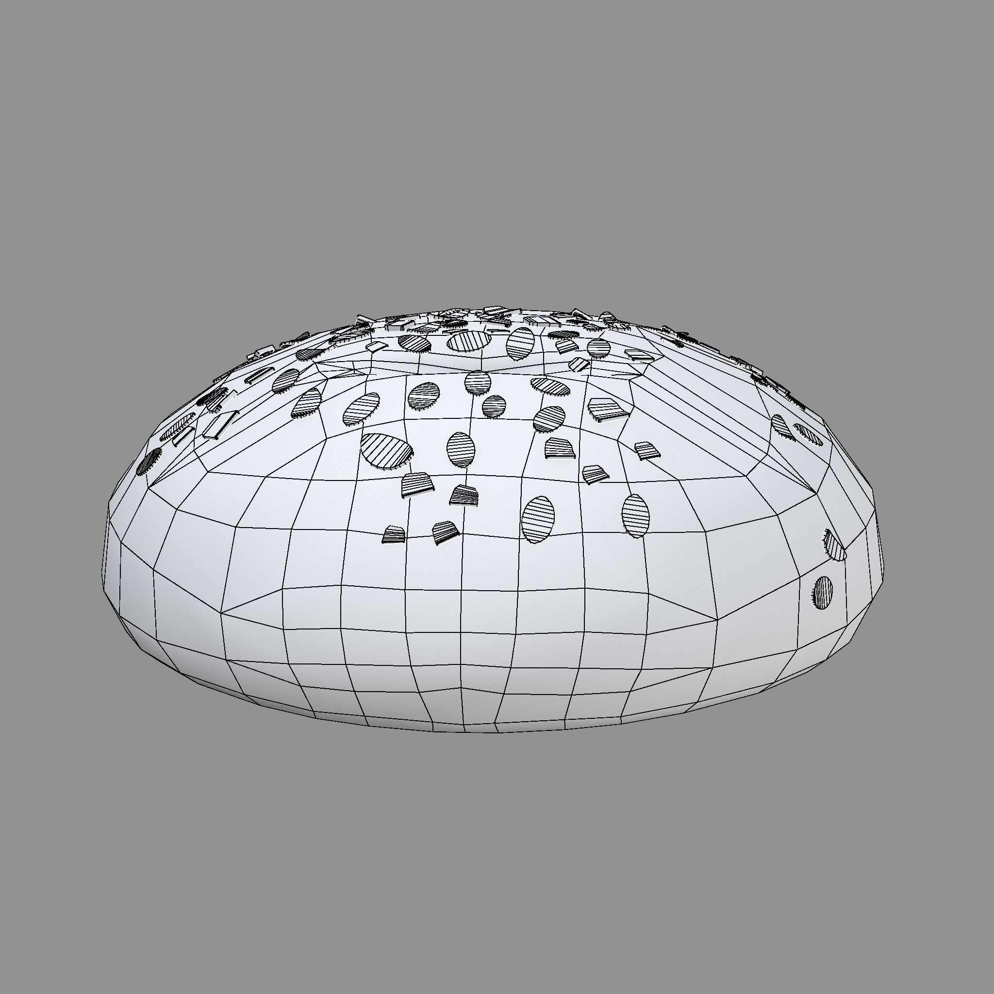 Medieval Style Oat Covered Stone Baked Bread Low-poly 3D model_27