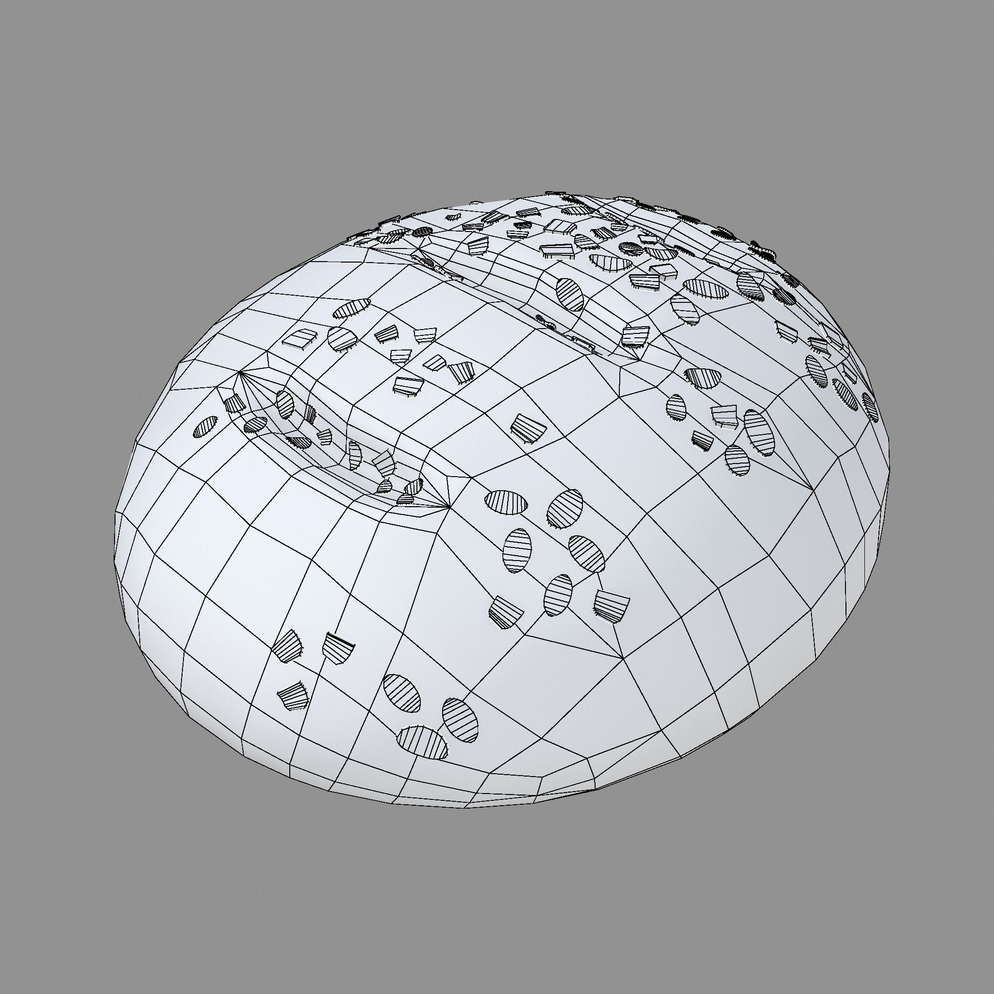 Medieval Style Oat Covered Stone Baked Bread Low-poly 3D model_23