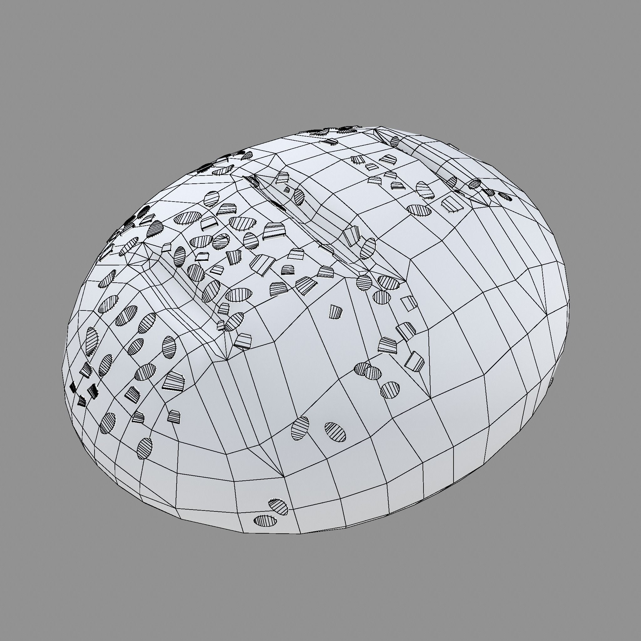 Medieval Style Oat Covered Stone Baked Bread Low-poly 3D model_38