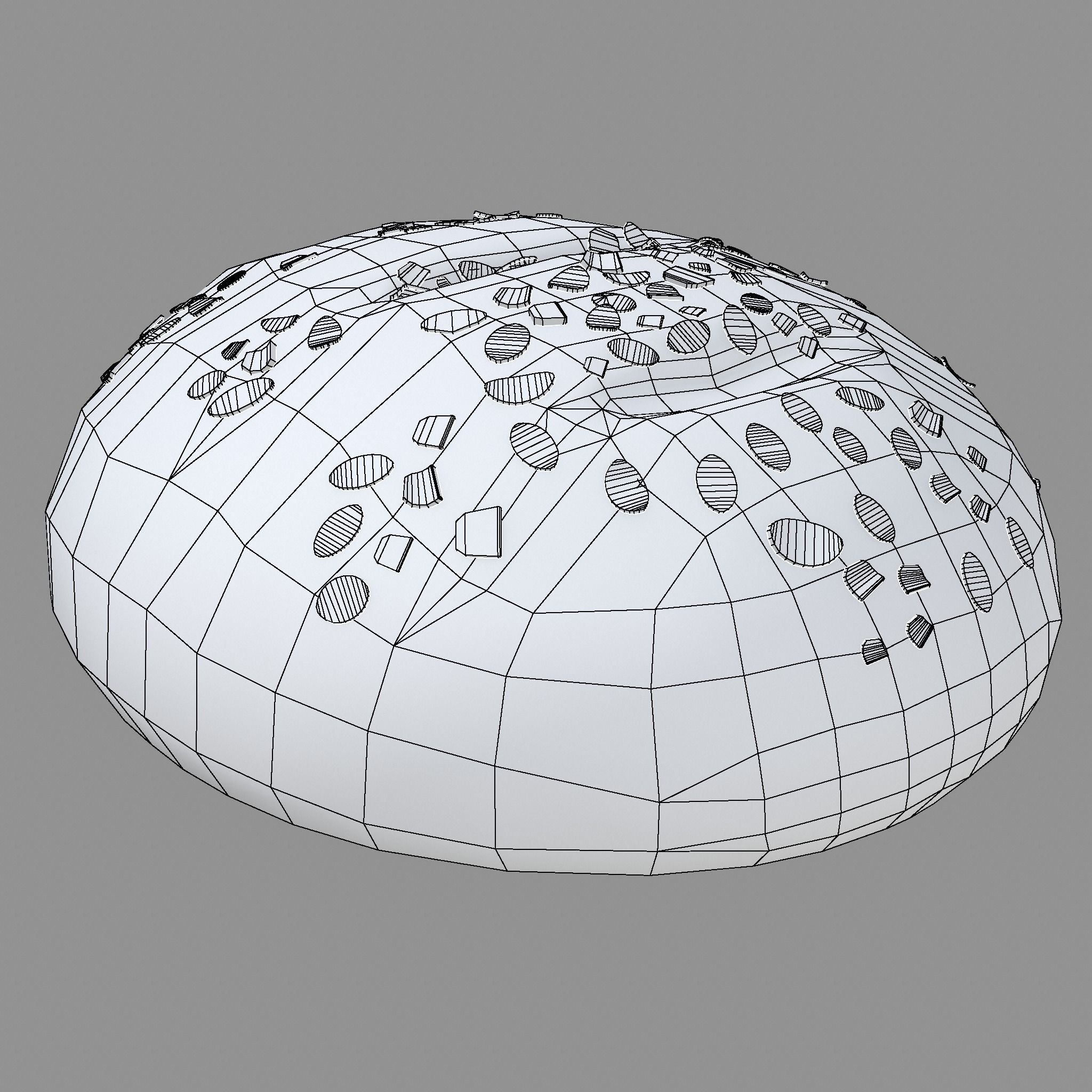 Medieval Style Oat Covered Stone Baked Bread Low-poly 3D model_32