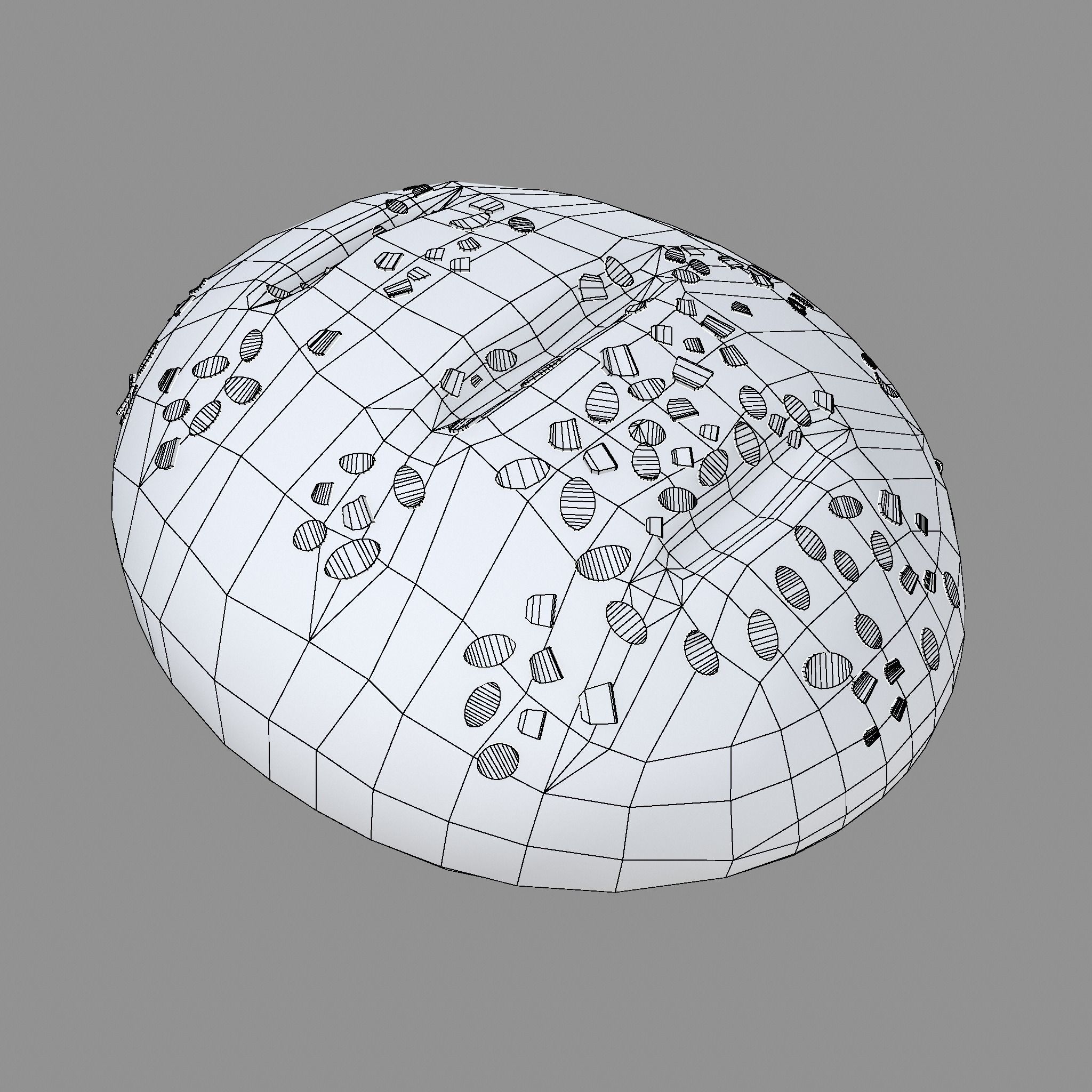 Medieval Style Oat Covered Stone Baked Bread Low-poly 3D model_39