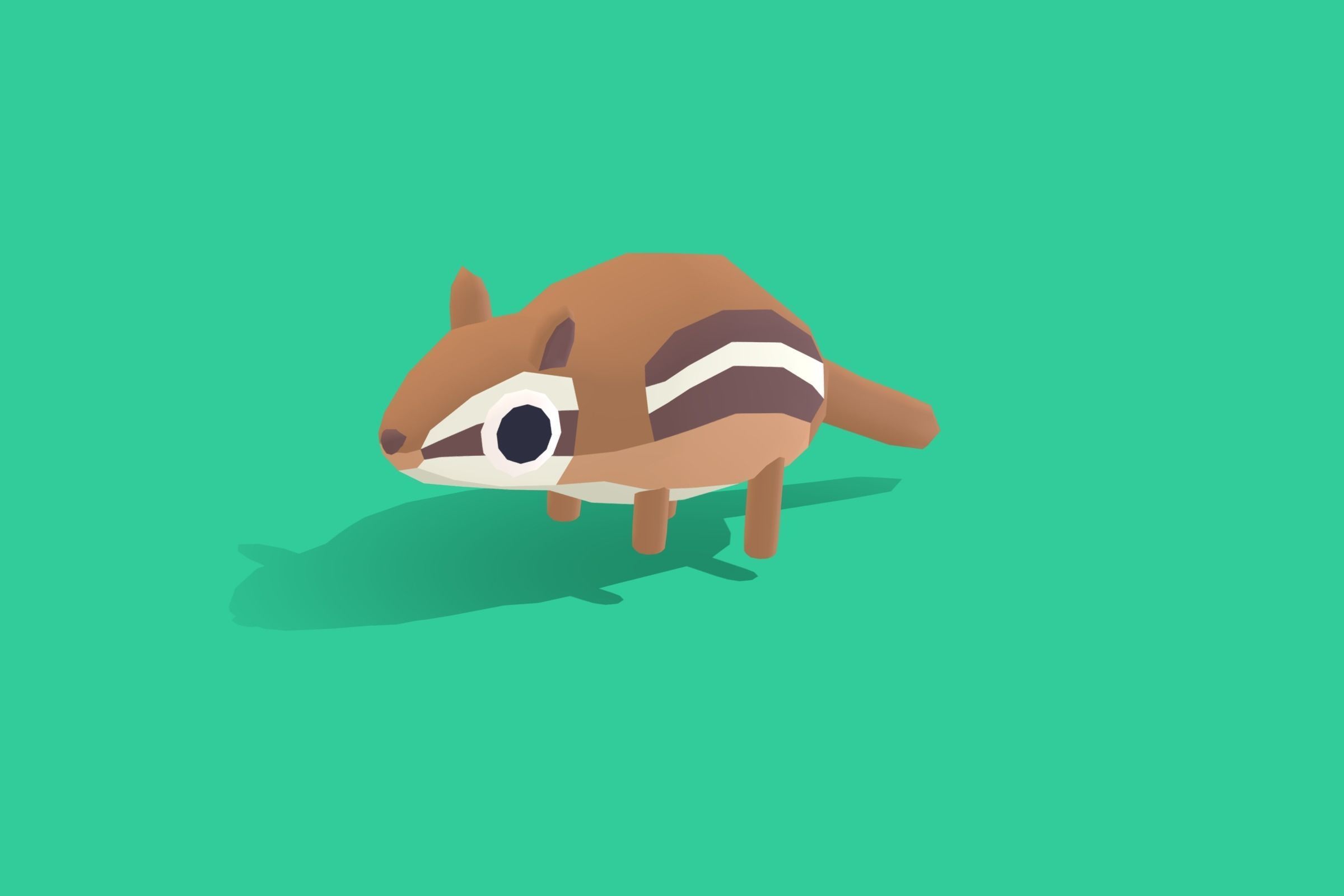 Chipmunk - Quirky Series Low-poly 3D model_4