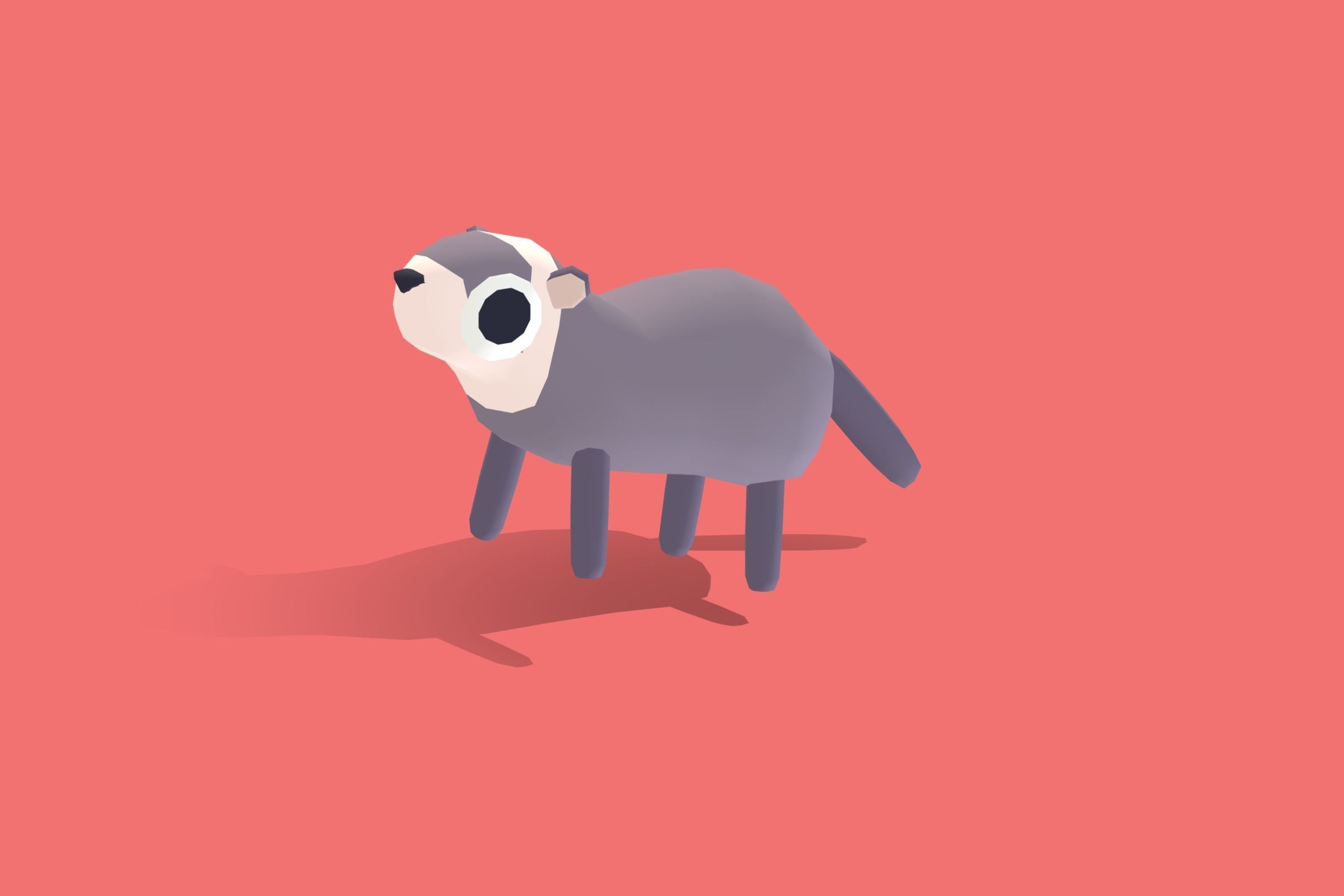 Ferret - Quirky Series Low-poly 3D model_4