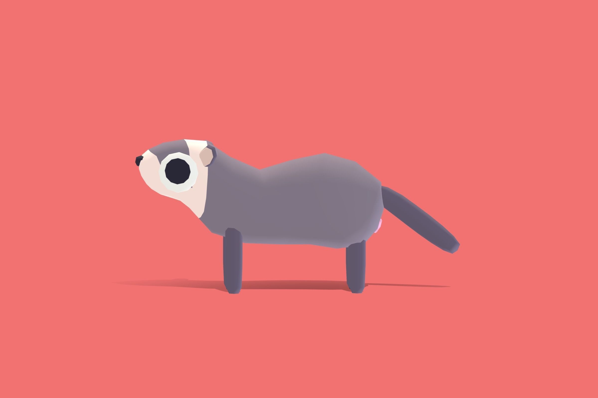 Ferret - Quirky Series Low-poly 3D model_2