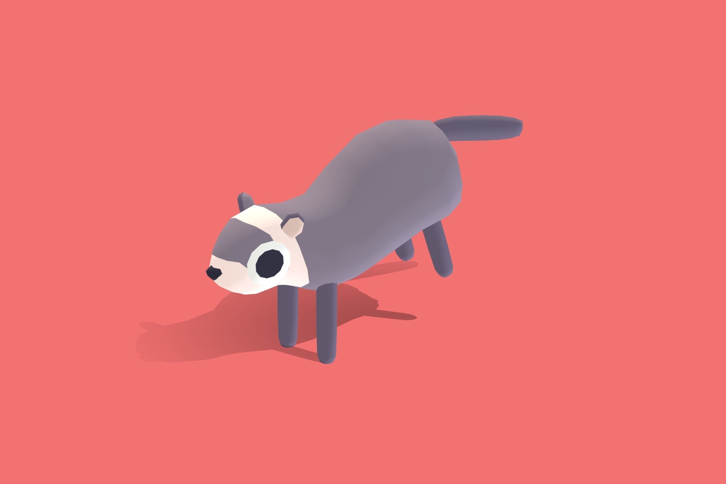 Ferret - Quirky Series Low-poly 3D model_5