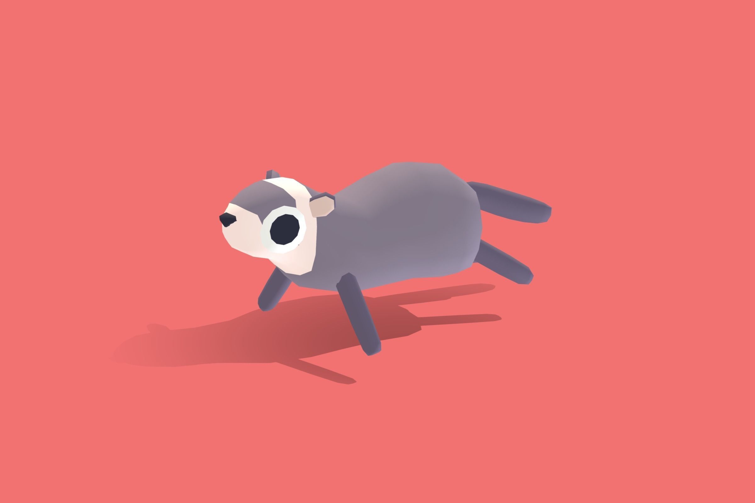 Ferret - Quirky Series Low-poly 3D model_3