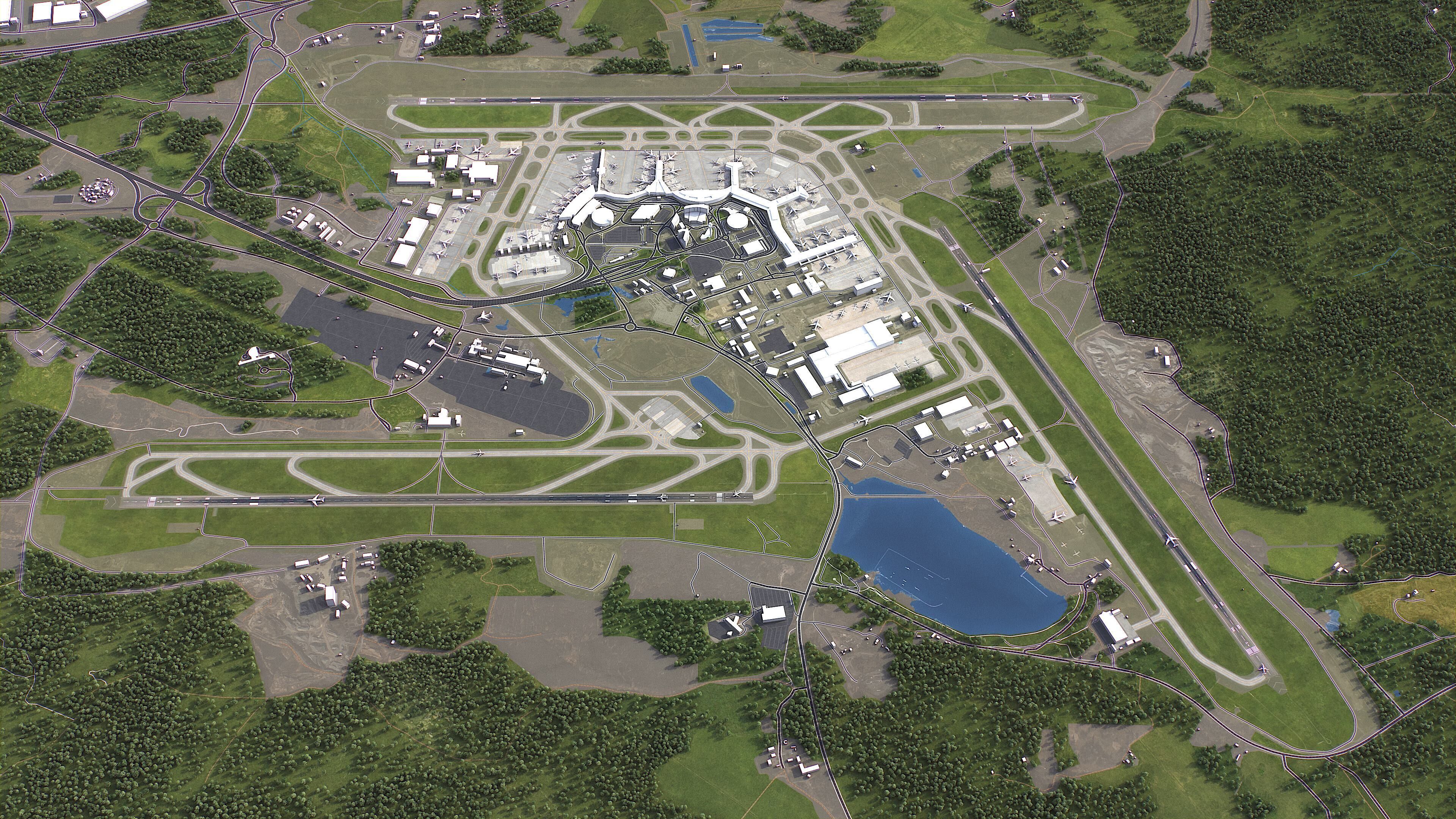 Stockholm Arlanda Airport Low-poly 3D model_3