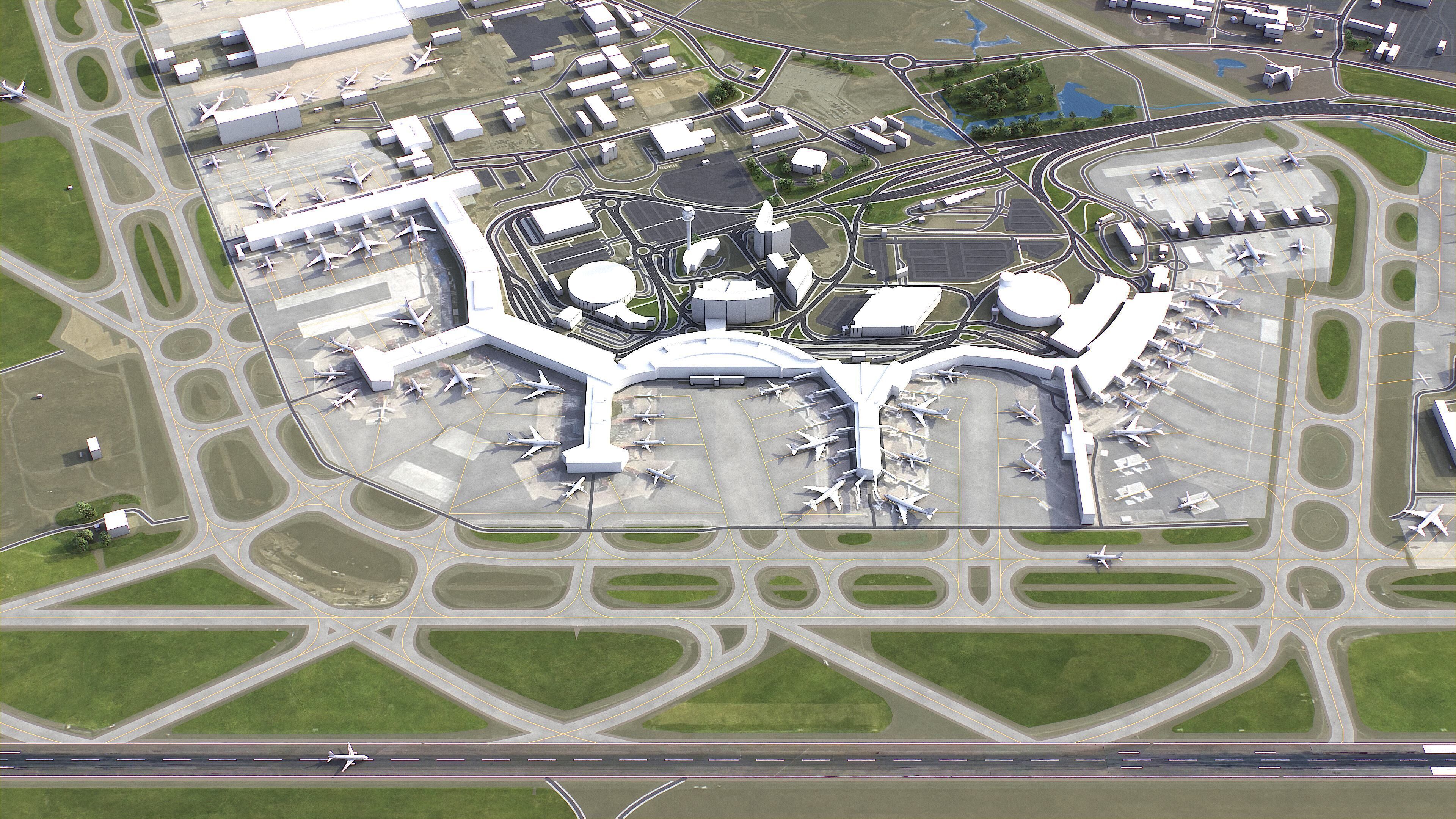 Stockholm Arlanda Airport Low-poly 3D model_6
