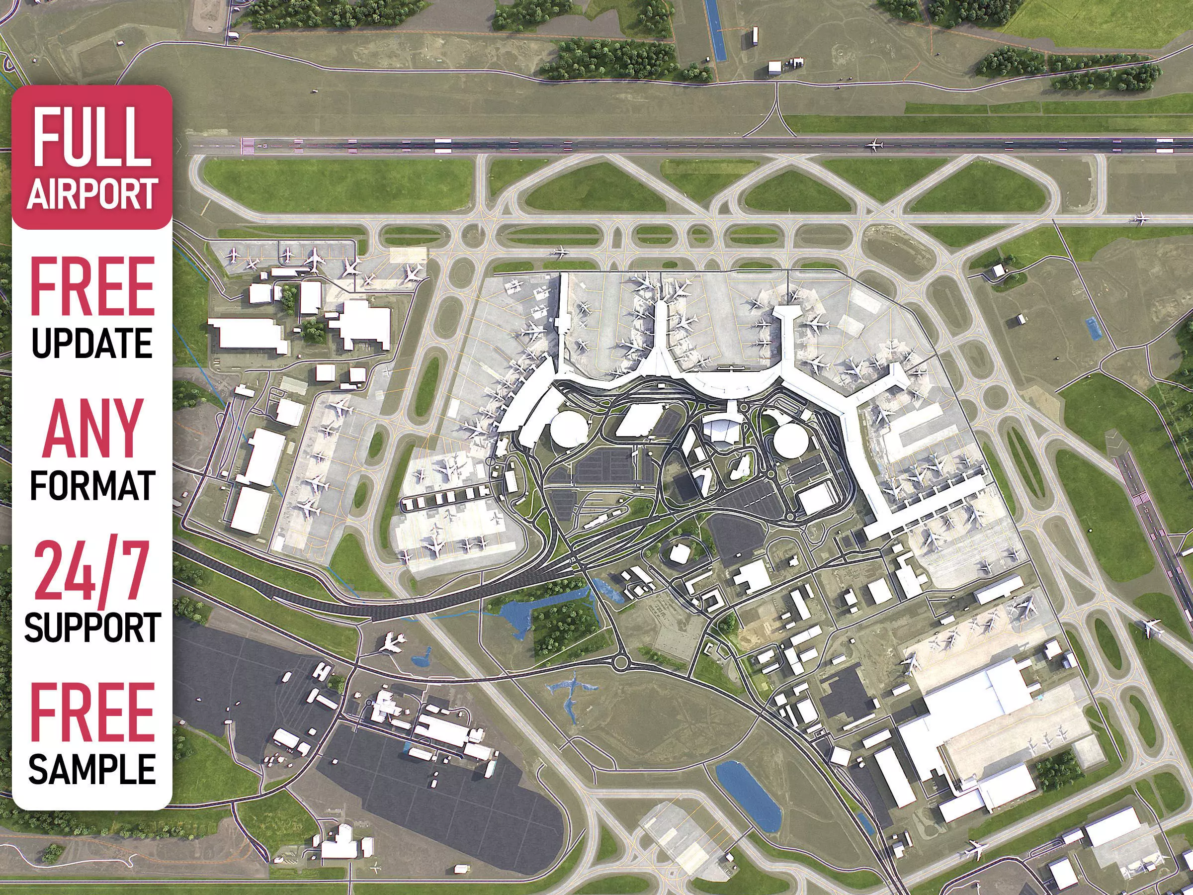 Stockholm Arlanda Airport Low-poly 3D model_0