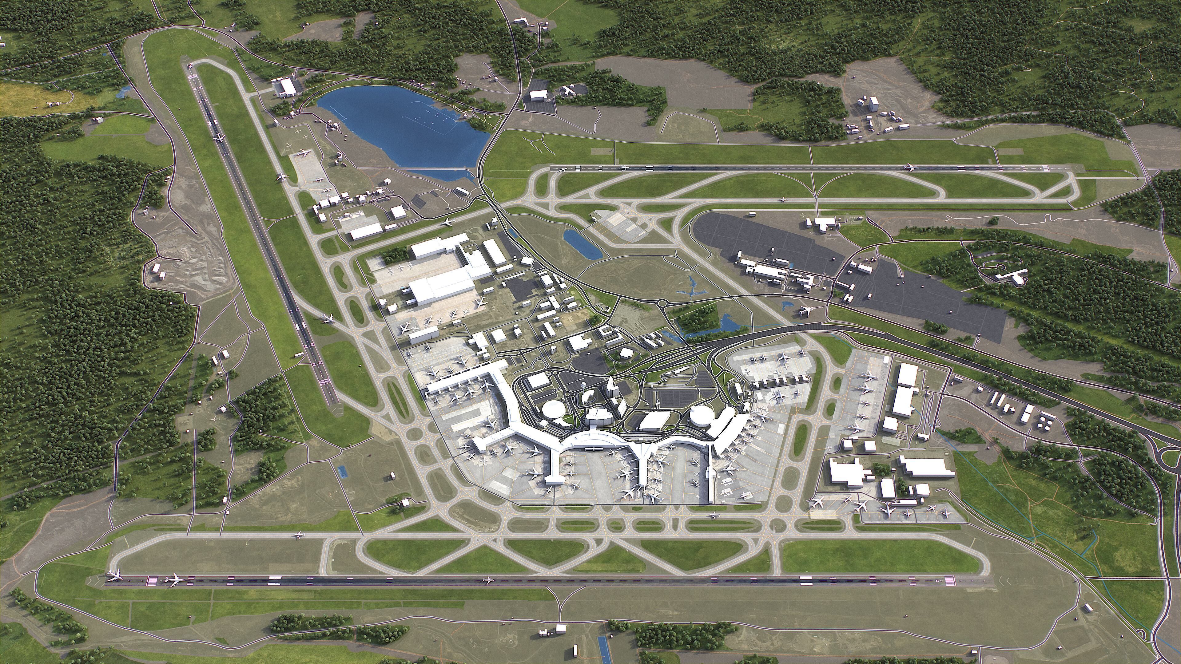 Stockholm Arlanda Airport Low-poly 3D model_1