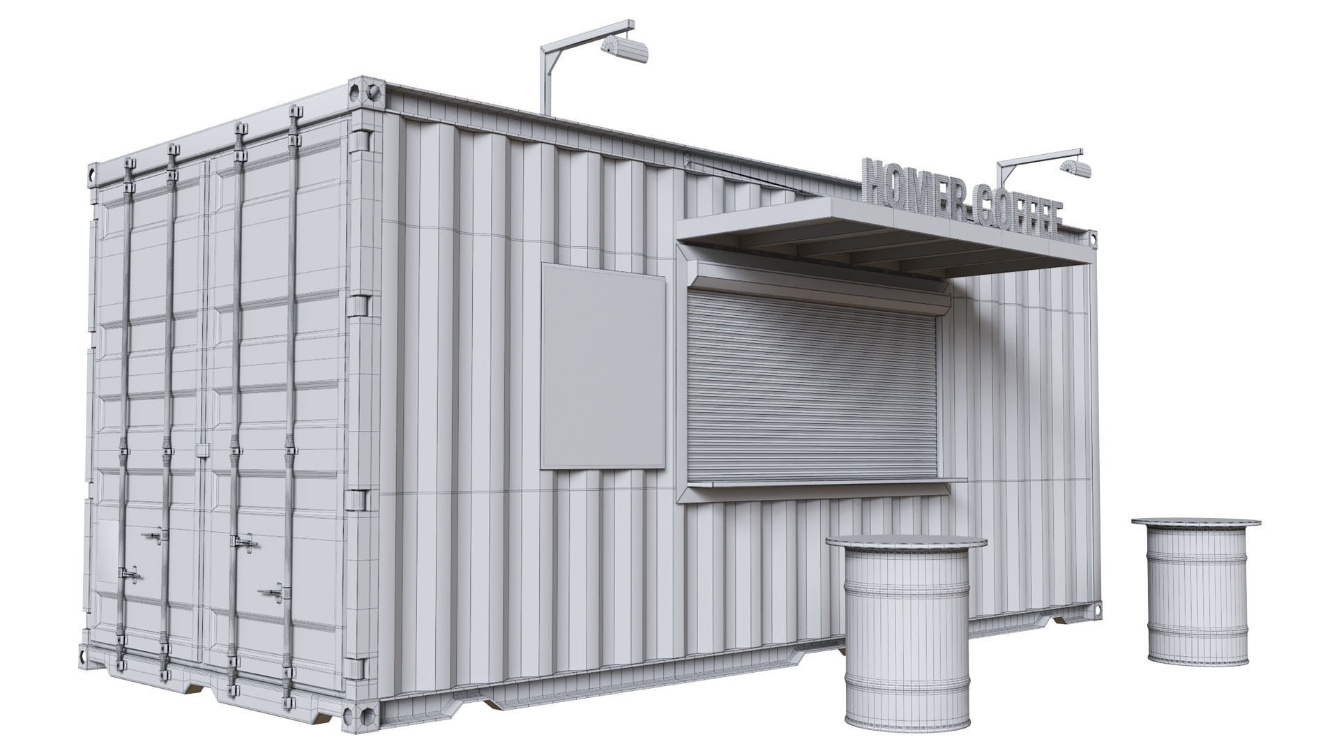 Coffee Shop Container 3D model_6