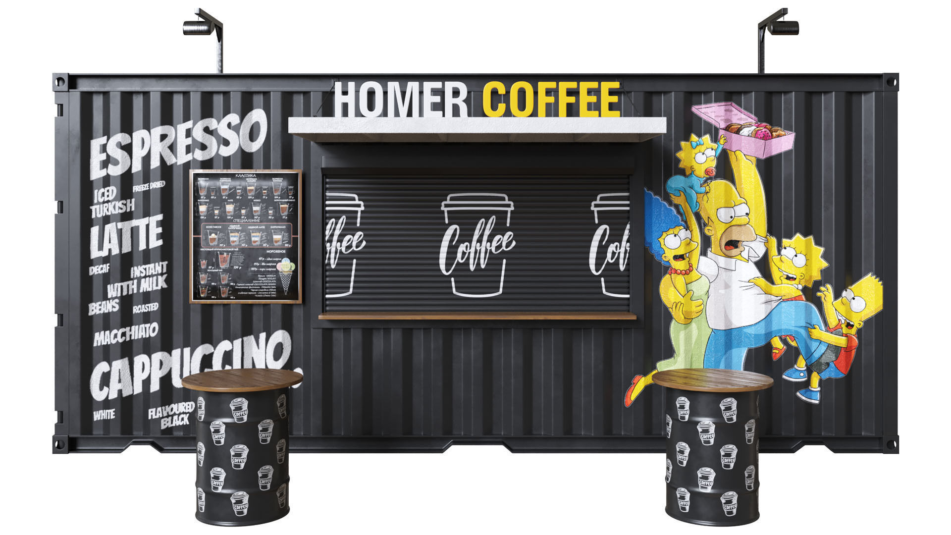 Coffee Shop Container 3D model_2