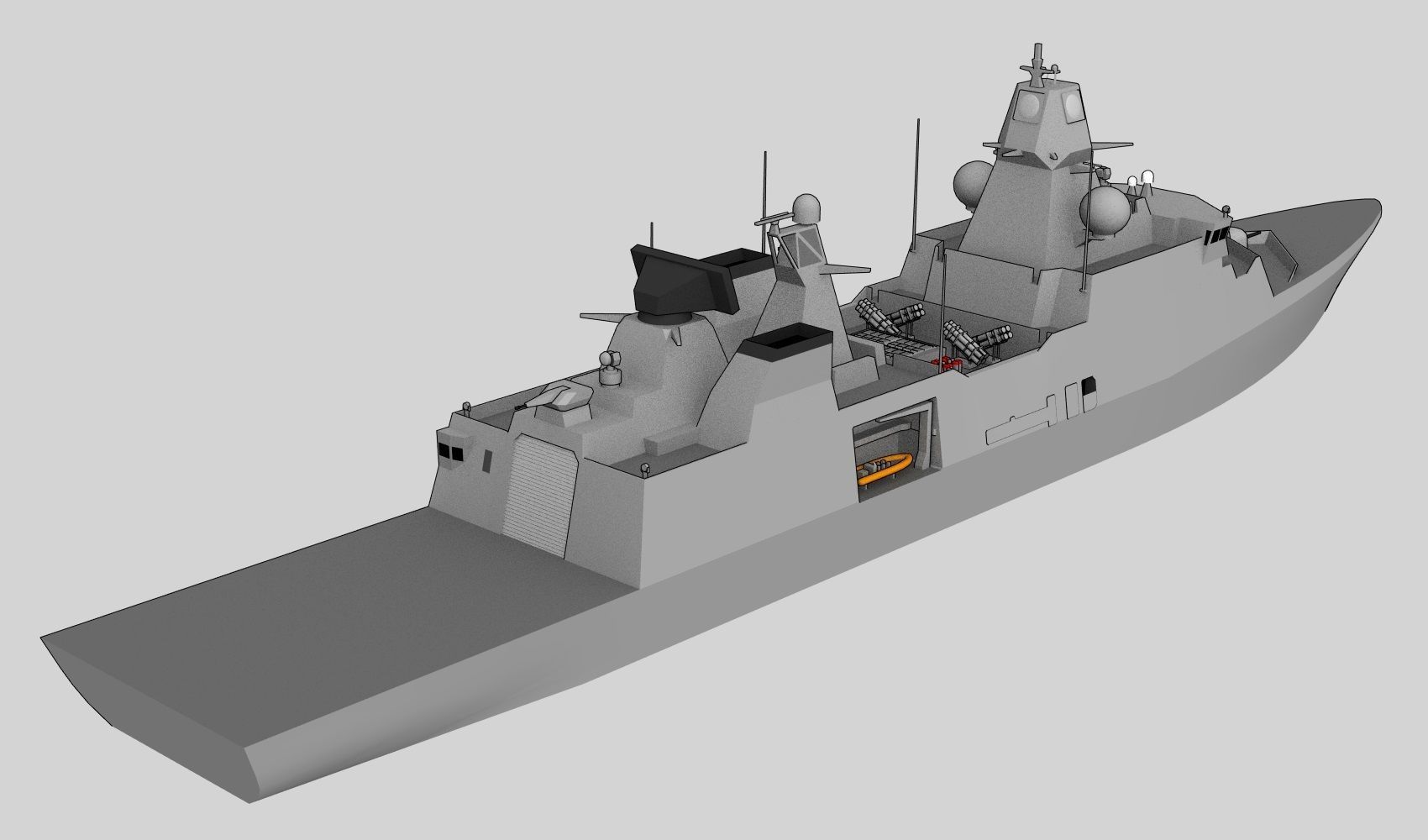 FFG Iver Huitfeldt class Low-poly 3D model_2