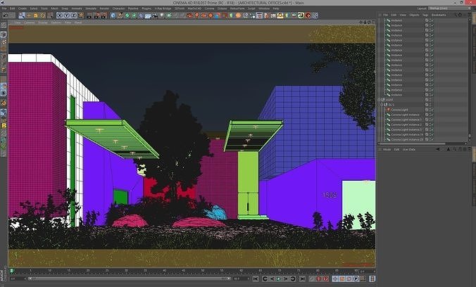 ARCHITECTURAL OFFICE ENTRANCE - Corona for Cinema4D Scene Files 3D model 5