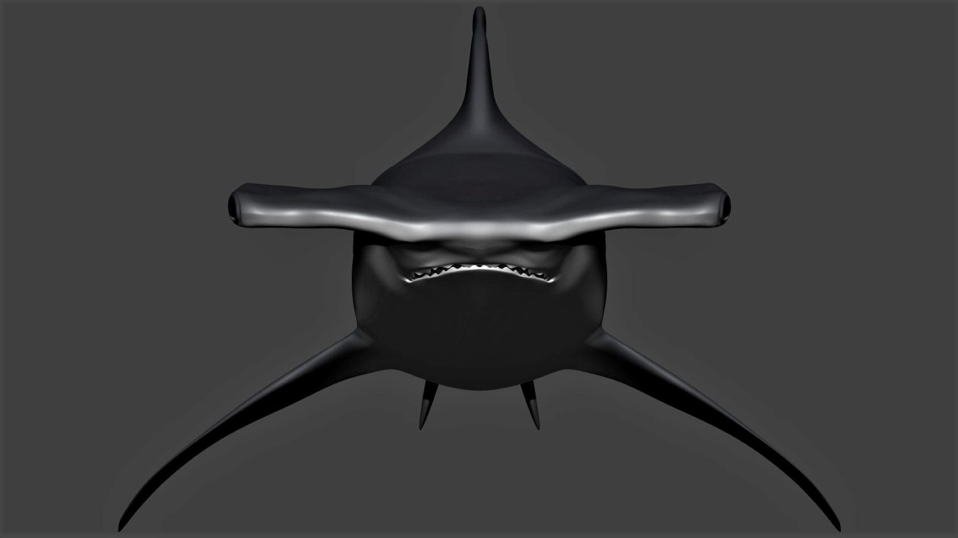 Hammerhead shark Low-poly 3D model_4