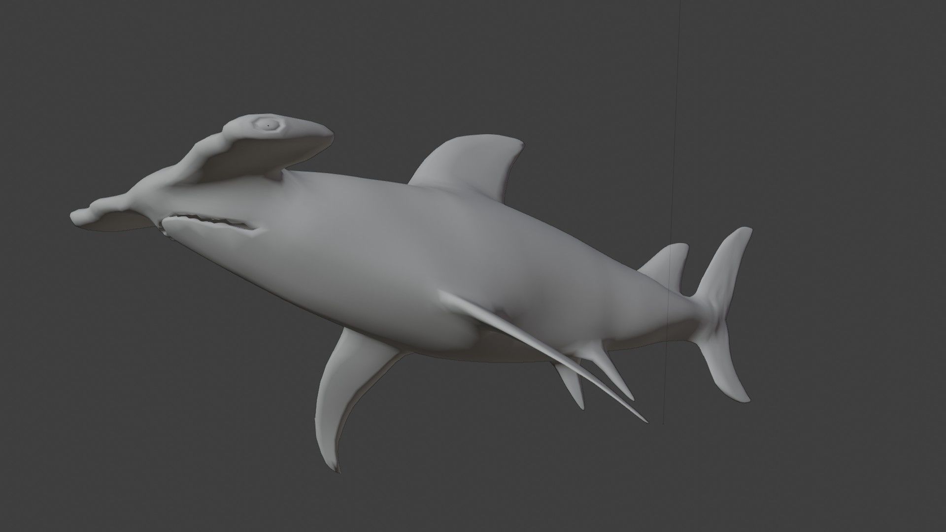 Hammerhead shark Low-poly 3D model_5