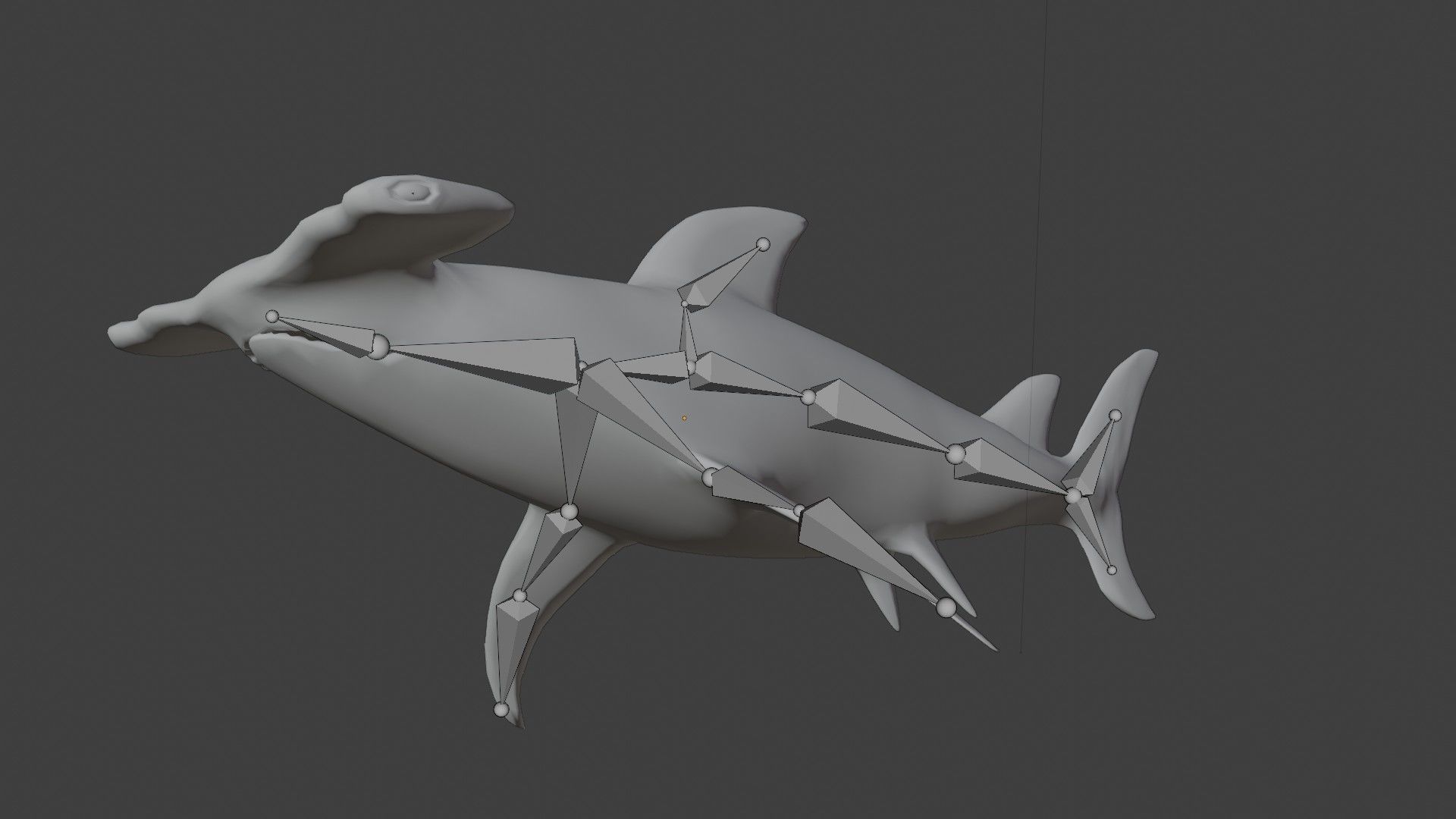 Hammerhead shark Low-poly 3D model_6