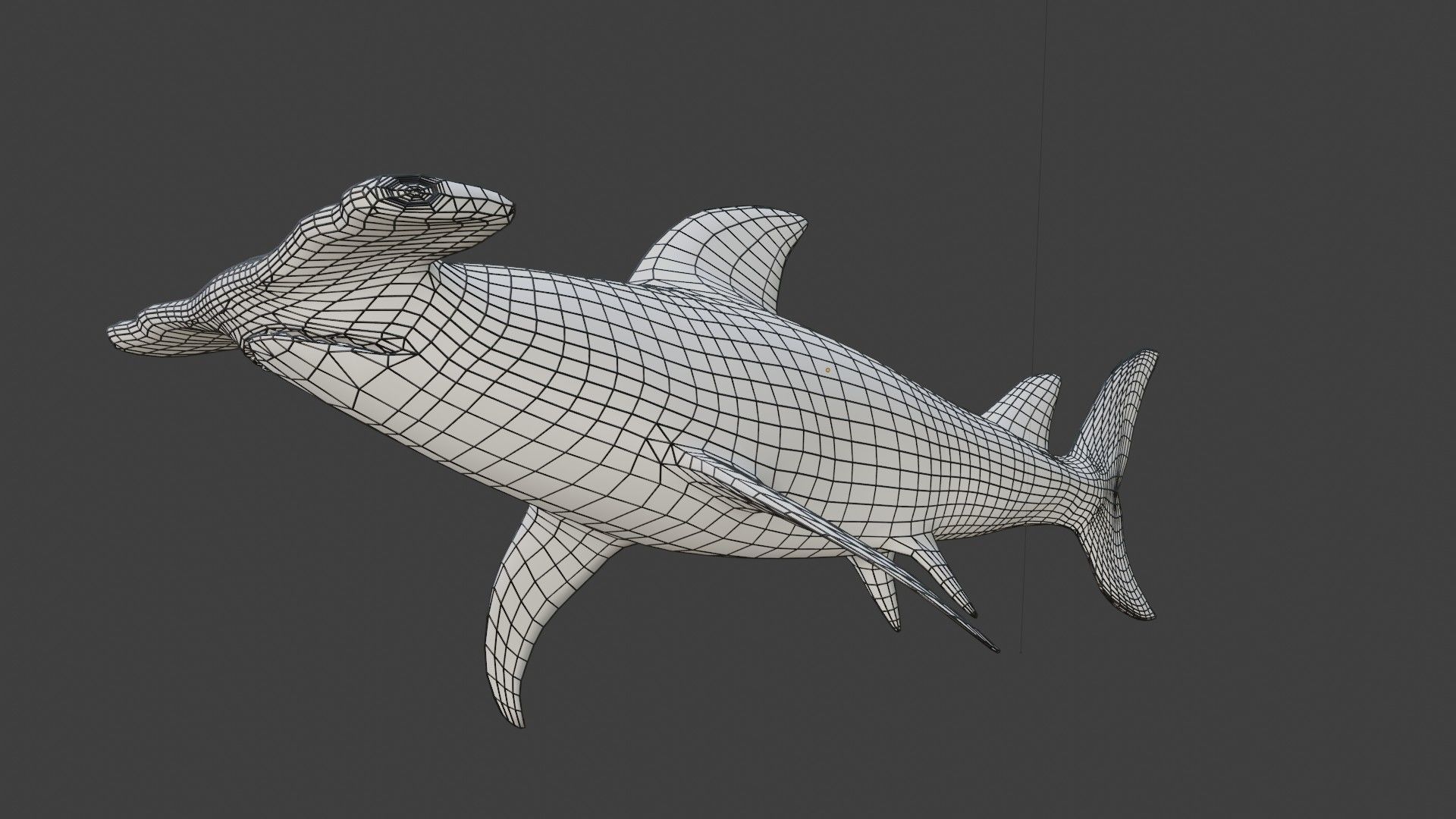 Hammerhead shark Low-poly 3D model_7