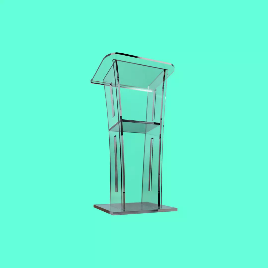 Long Glass Pulpit Low-poly 3D model