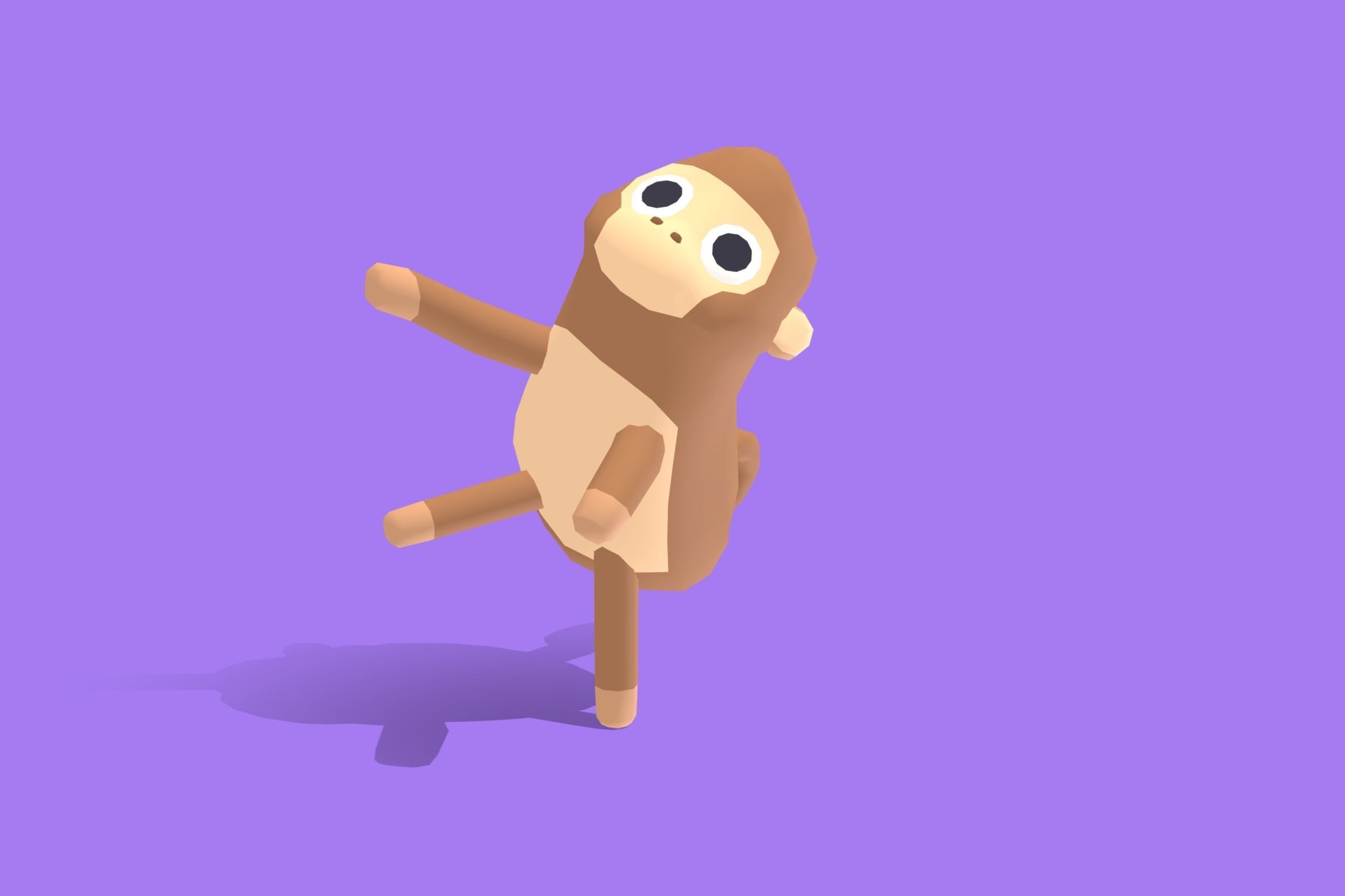 Monkey - Quirky Series Low-poly 3D model_6