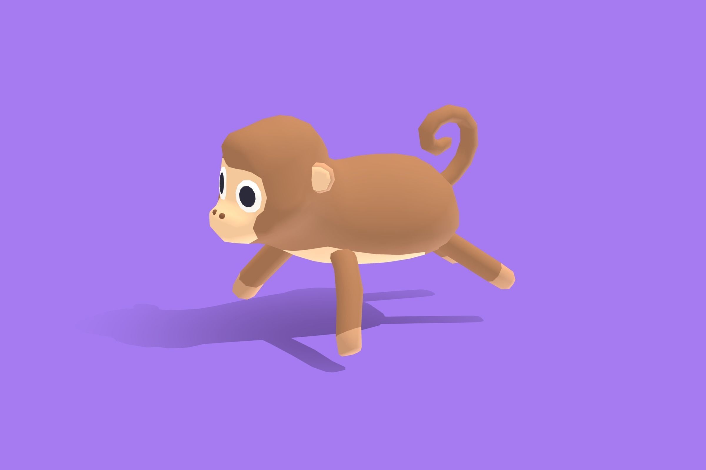 Monkey - Quirky Series Low-poly 3D model_3