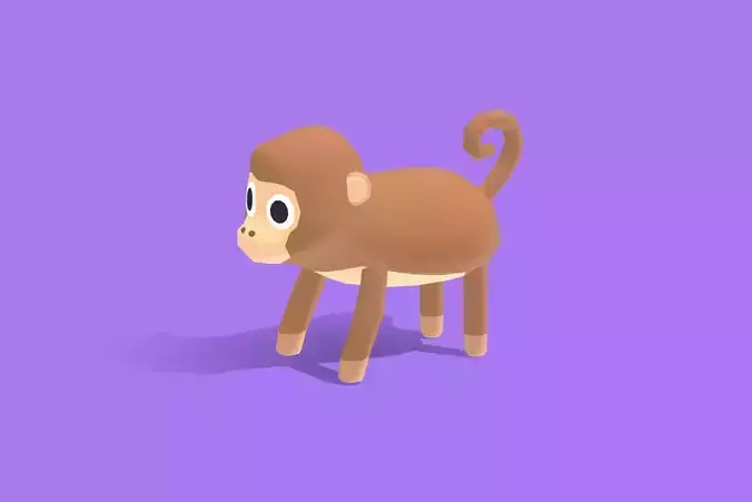 Monkey - Quirky Series Low-poly 3D model