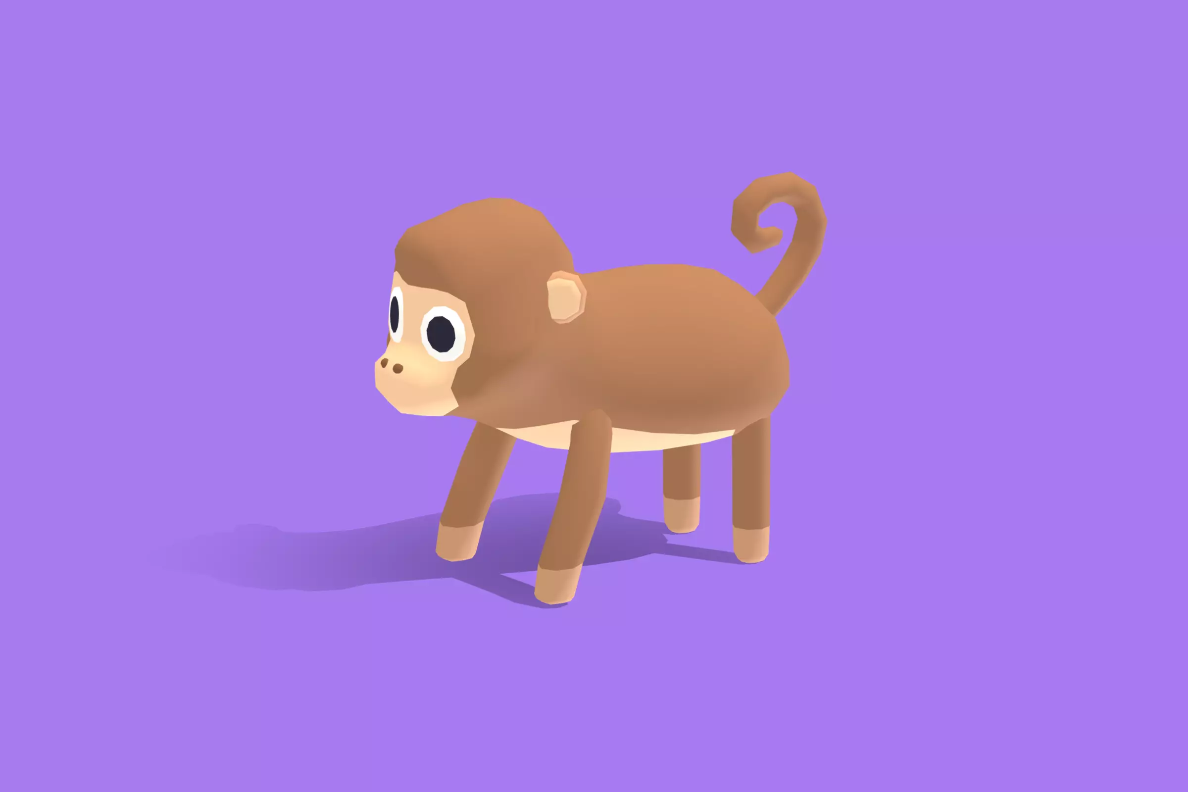 Monkey - Quirky Series Low-poly 3D model_0