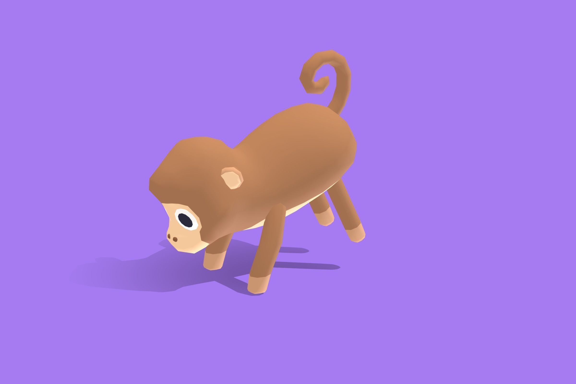 Monkey - Quirky Series Low-poly 3D model_4