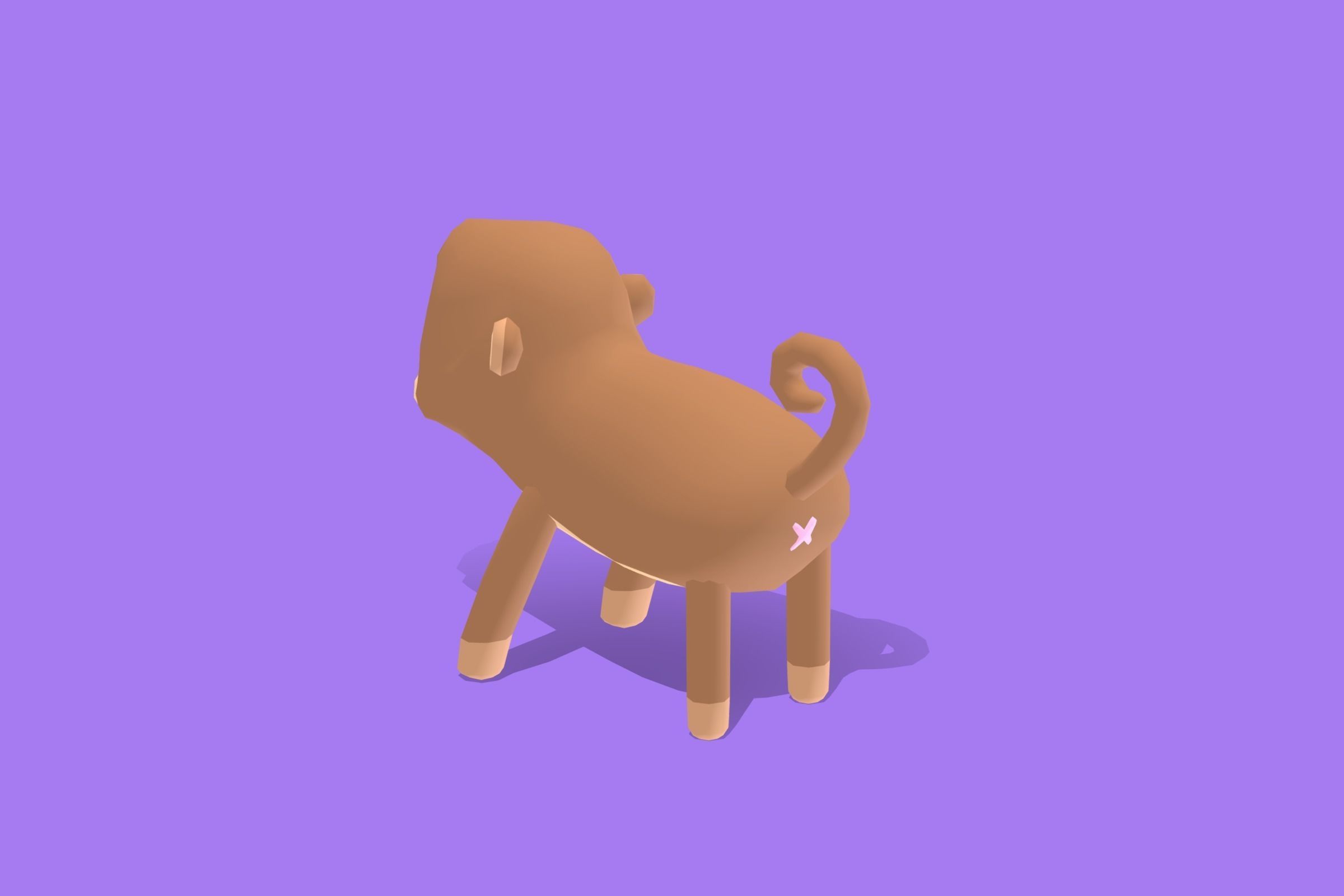Monkey - Quirky Series Low-poly 3D model_1