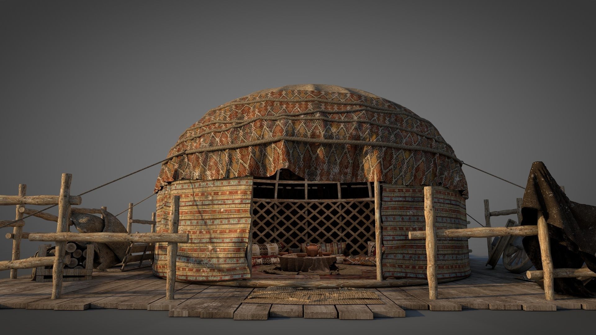 Traditional Turkish Tent 3D model_2