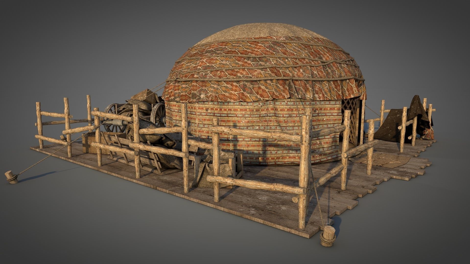 Traditional Turkish Tent 3D model_3