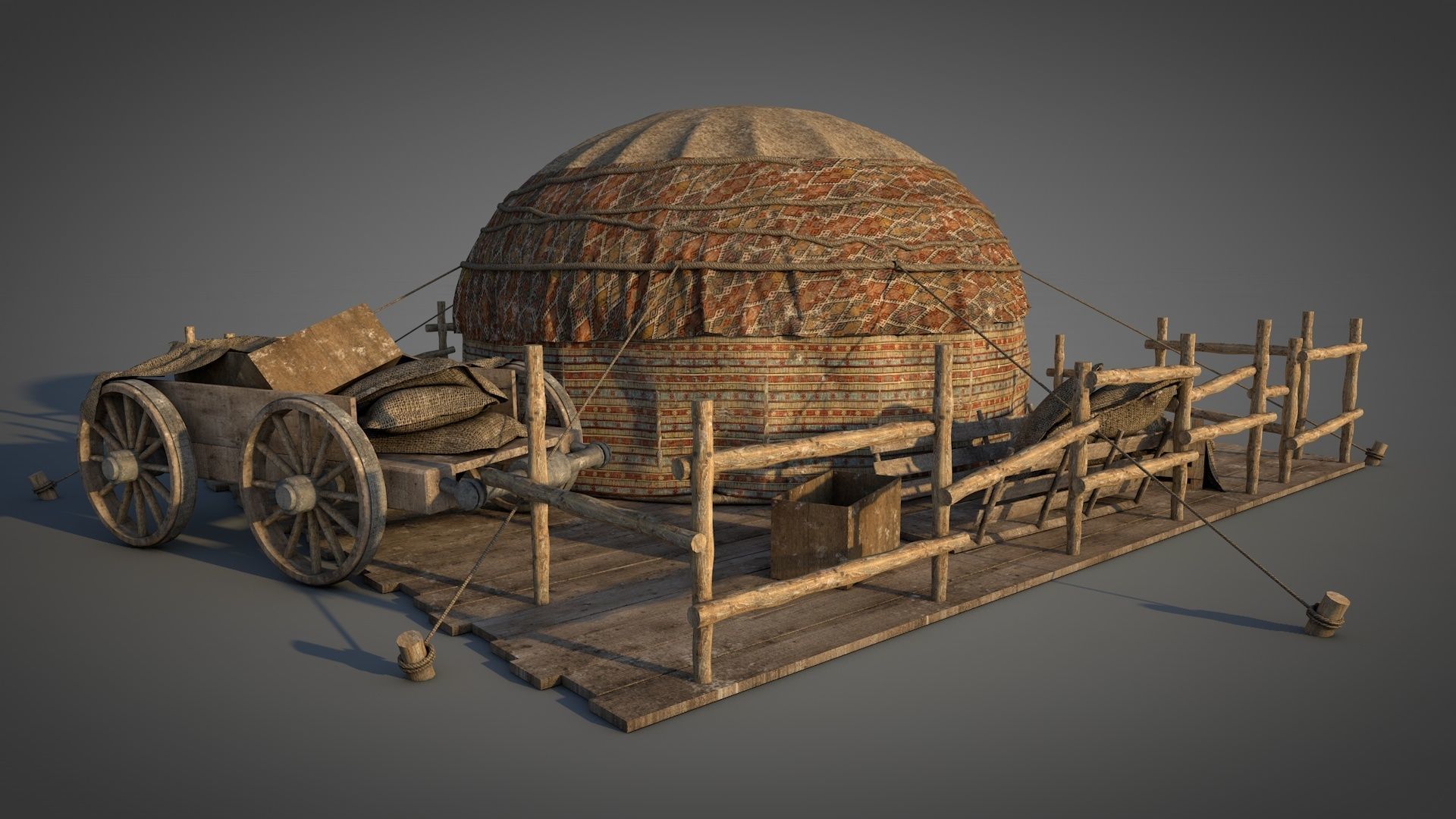 Traditional Turkish Tent 3D model_4