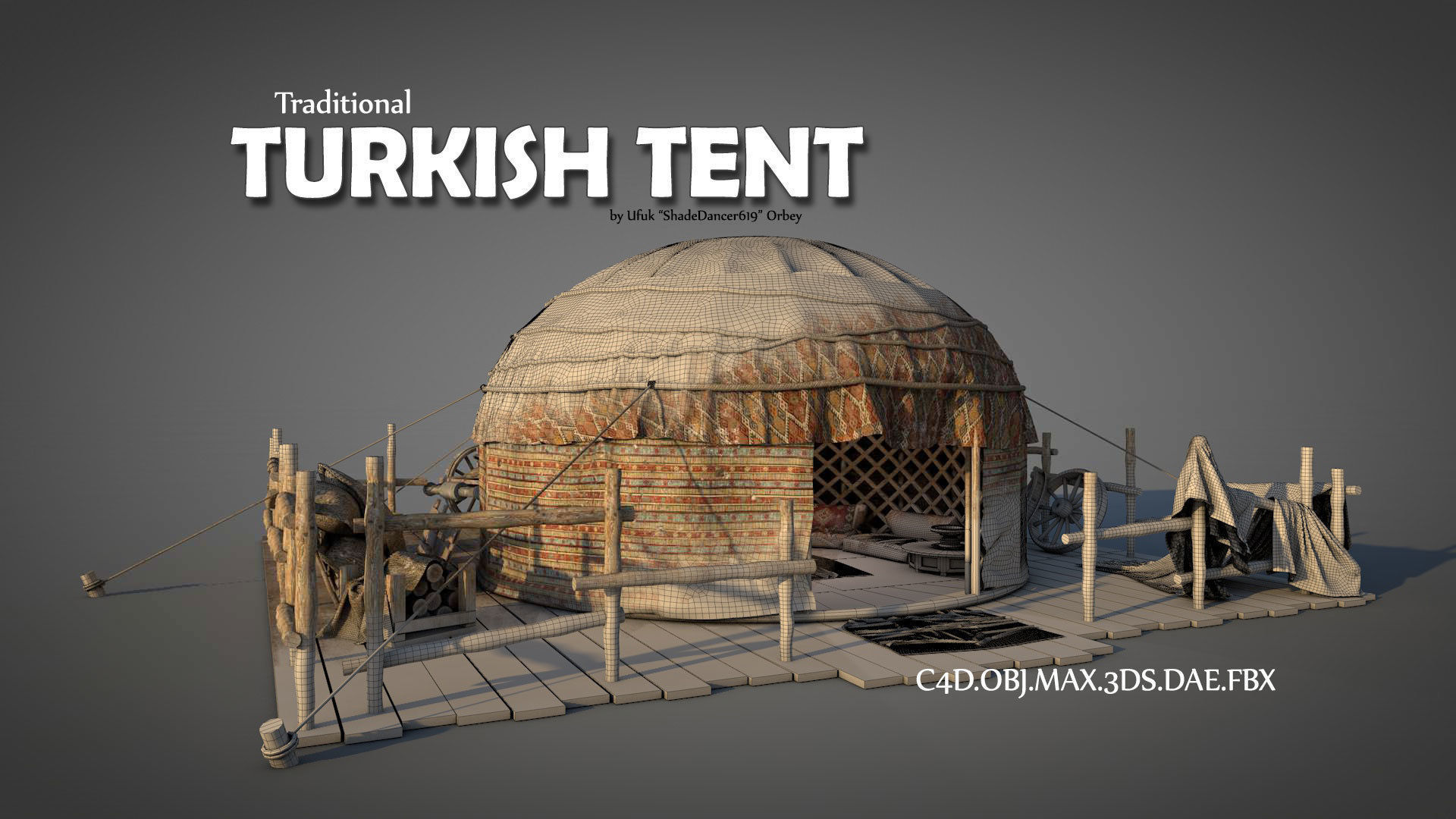 Traditional Turkish Tent 3D model_1