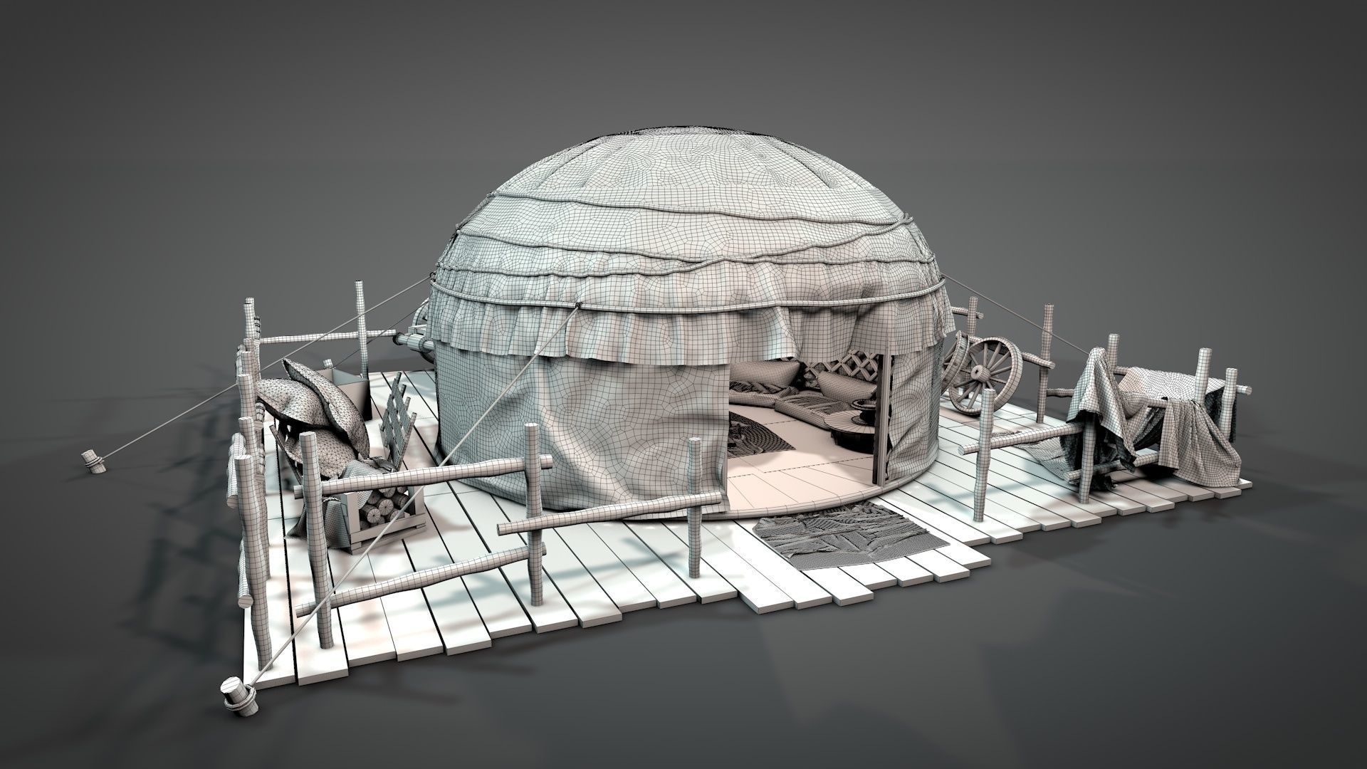 Traditional Turkish Tent 3D model_22