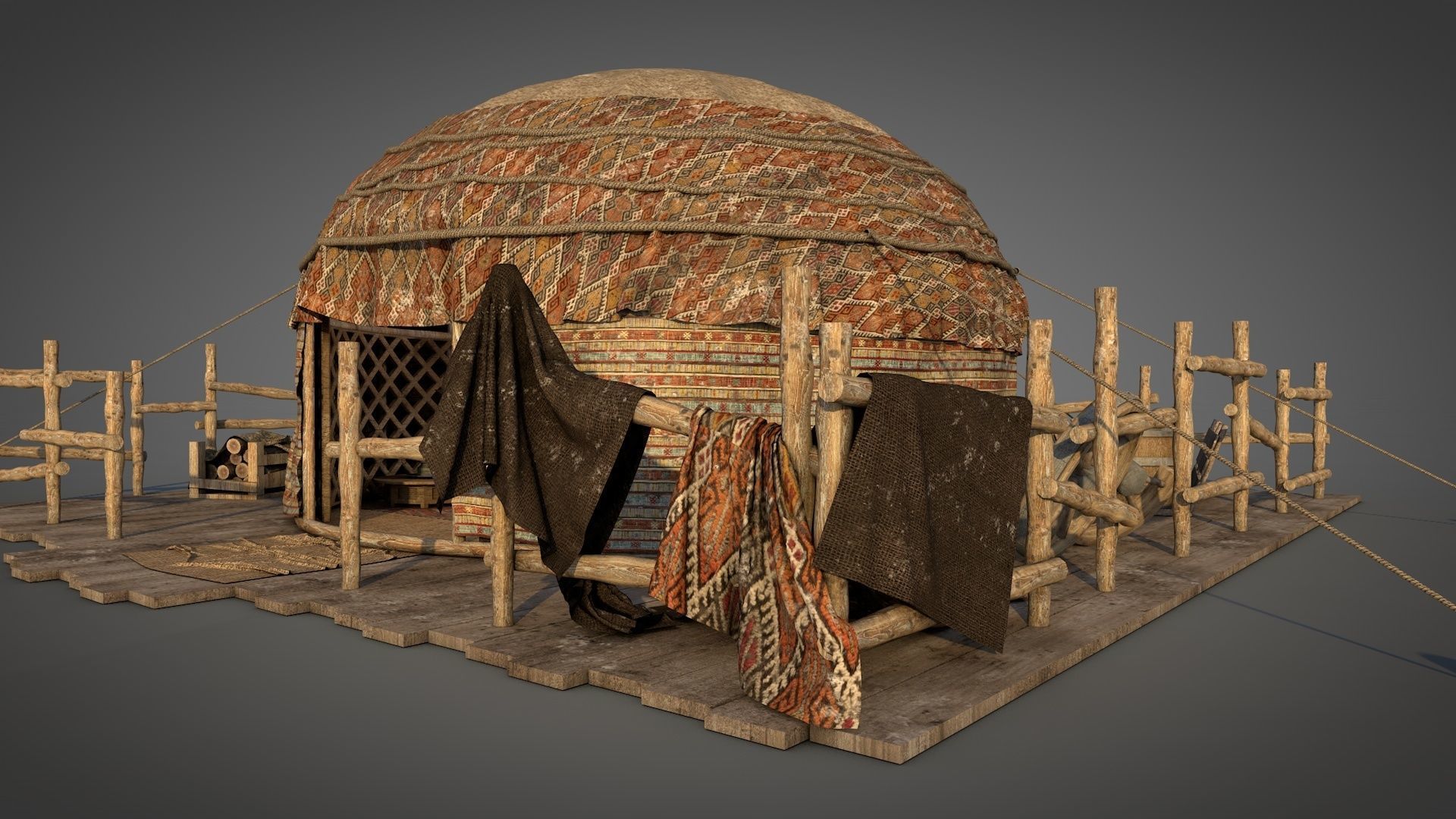 Traditional Turkish Tent 3D model_6