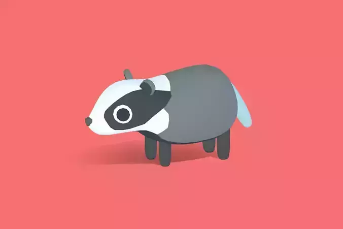 Badger - Quirky Series Low-poly 3D model
