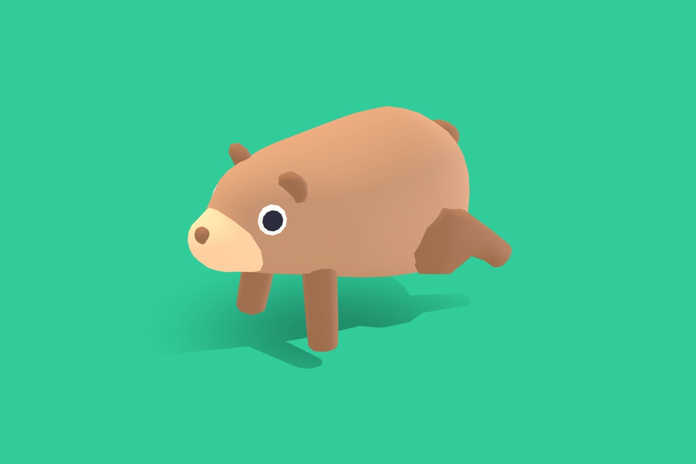 Bear - Quirky Series Low-poly 3D model_3