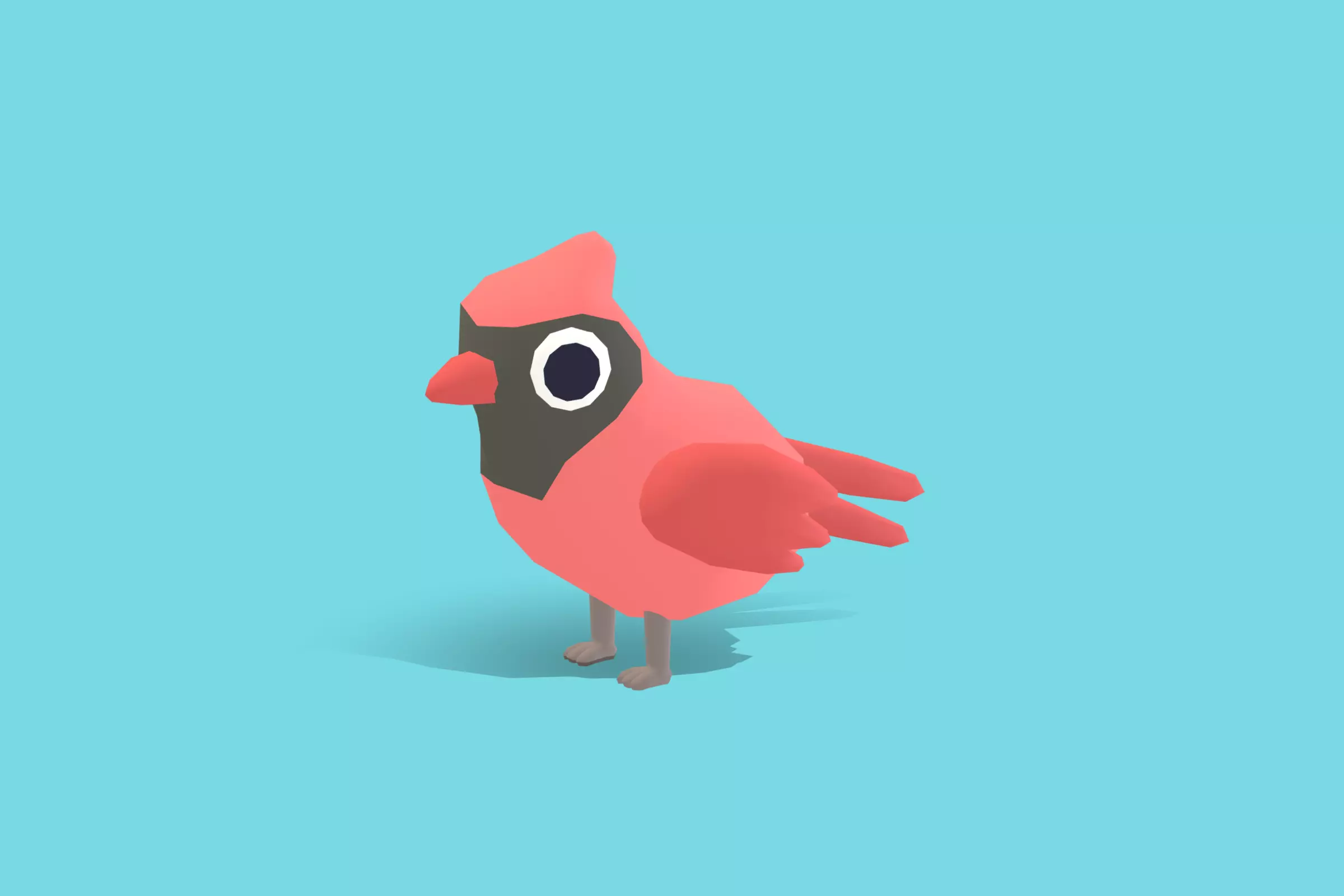 Cardinal - Quirky Series Low-poly 3D model_0
