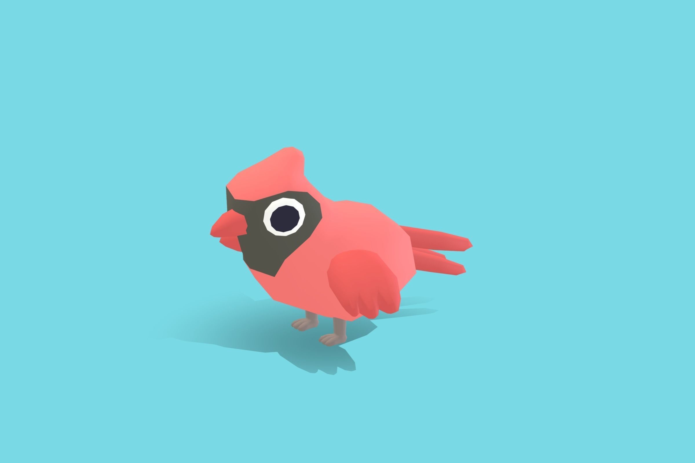 Cardinal - Quirky Series Low-poly 3D model_3
